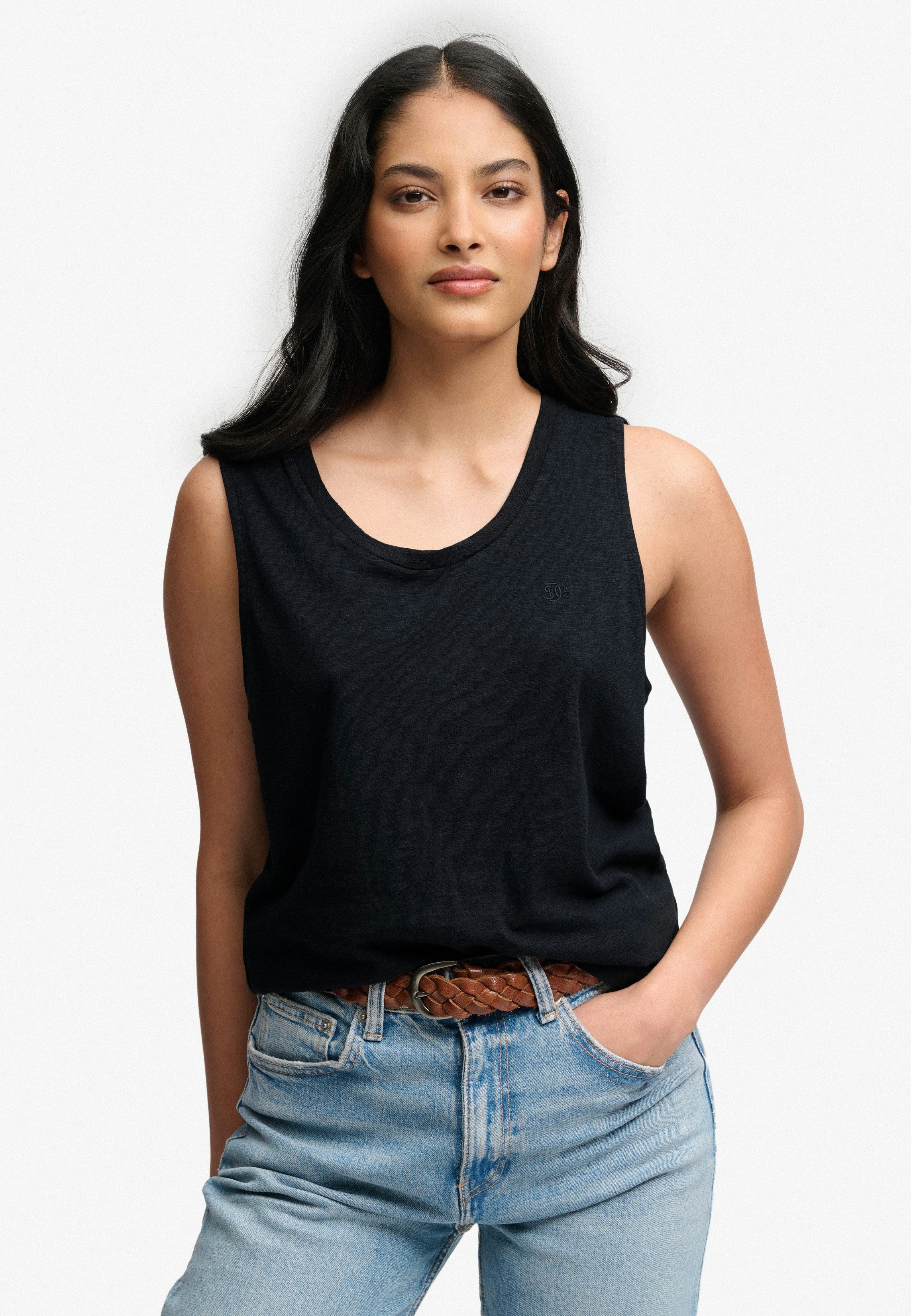 Superdry Tanktop SCOOP NECK TANK Baumwollmischung, regular fit