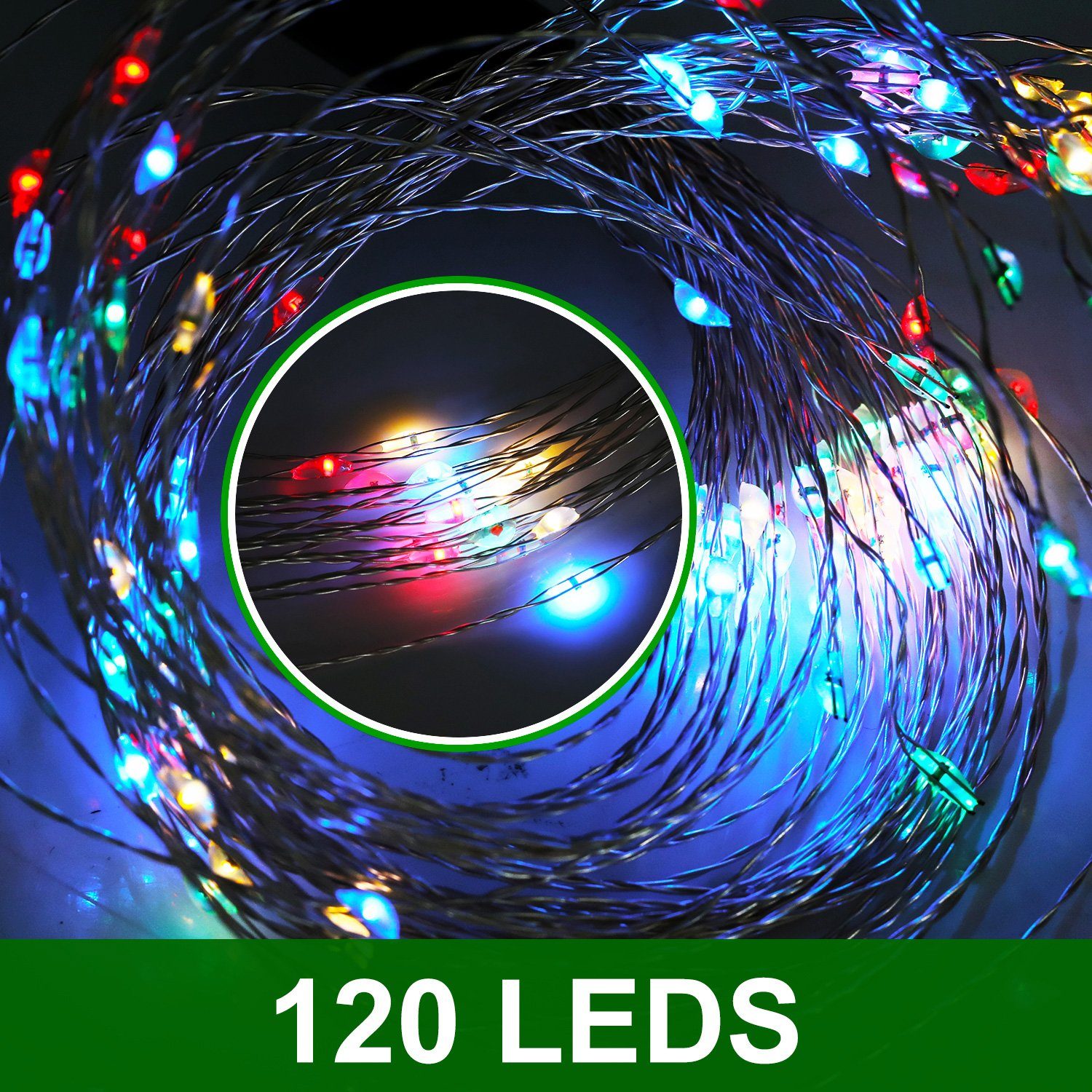 LED IP65 Dekor Modi 1/2/4x Lampe LED integriert, Stück Solarlampe Solar-Gartenleuchten, Lichter, Solarleuchte LEDs Feuerwerk fest 4 Wasserdicht Garten Weg Rasen oyajia Lichterkette, bunt, LED 2 120