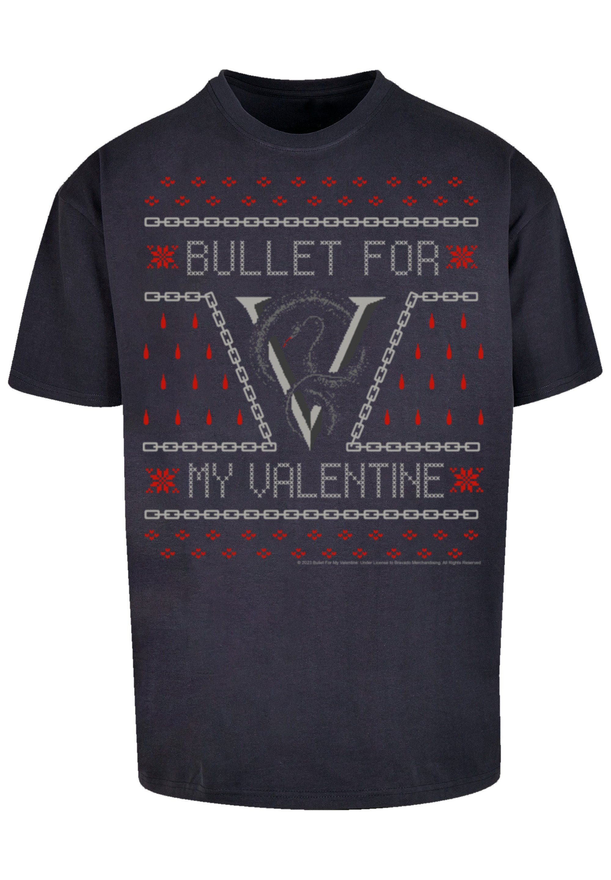 F4NT4STIC T-Shirt Bullet for my Valentine Metal Band Christmas Premium  Qualität, Rock-Musik, Band, Weite Passform und überschnittene Schultern