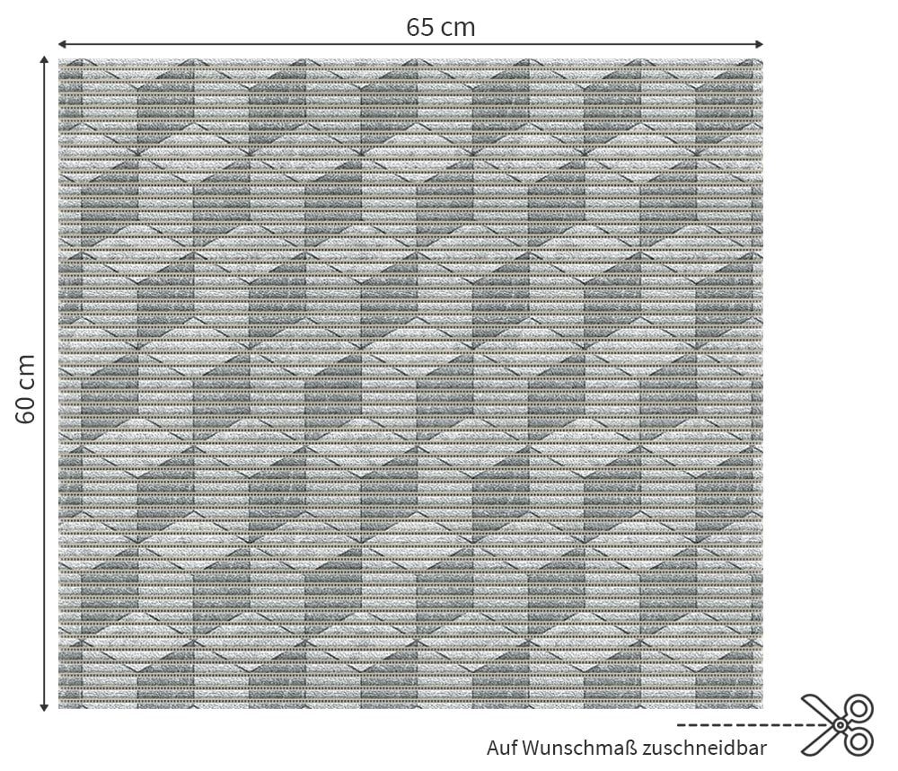 matches21 HOME & HOBBY Antirutschmatte Waschmaschinenauflage rutschfest 3D  Würfel grau 65 x 60 cm