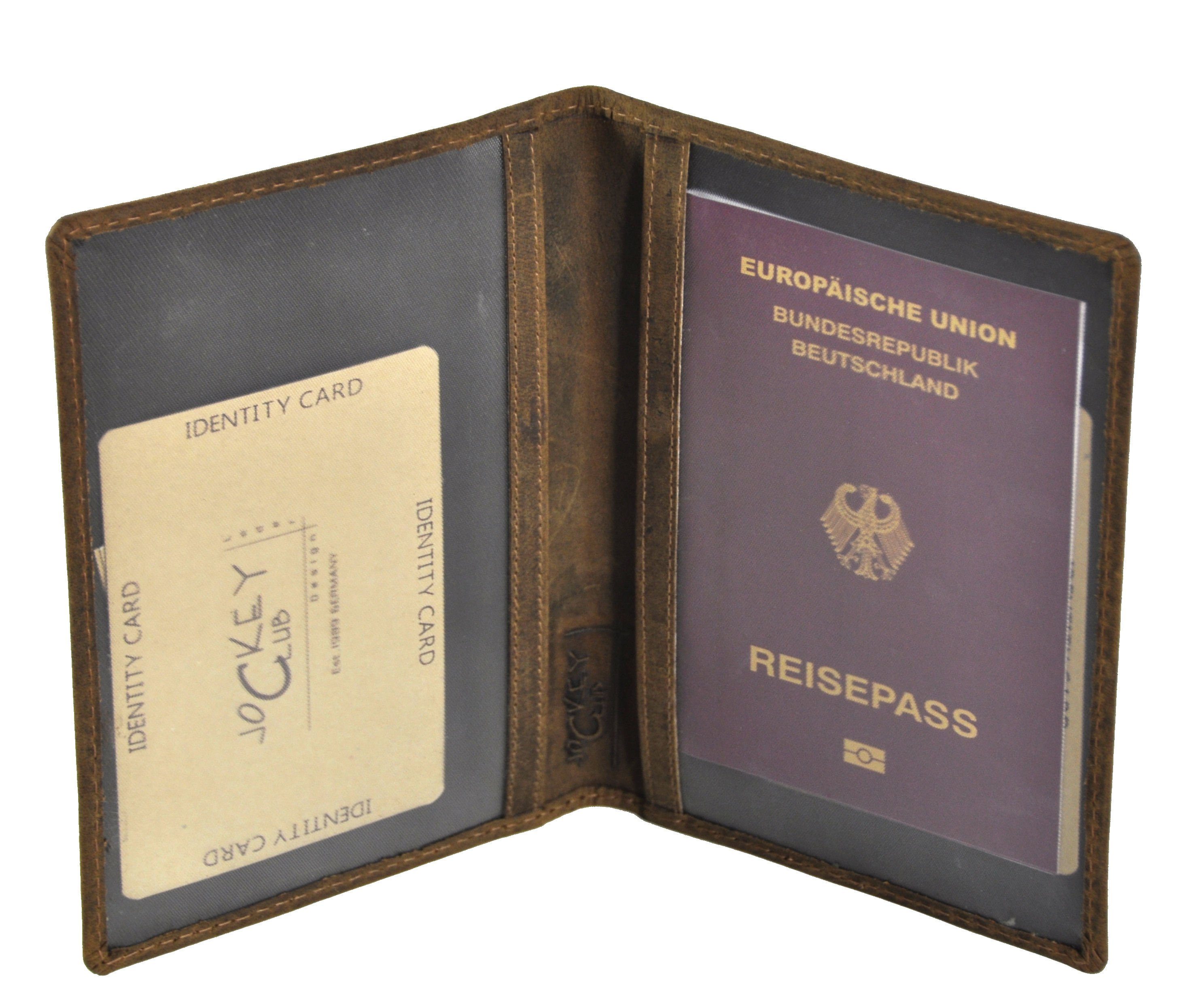 JOCKEY CLUB Brieftasche echt Leder Etui Hülle Dokumenten Mappe für Schwerbehindertenausweis, Reisepass, Waffenschein, Jagdschein, Wildsau