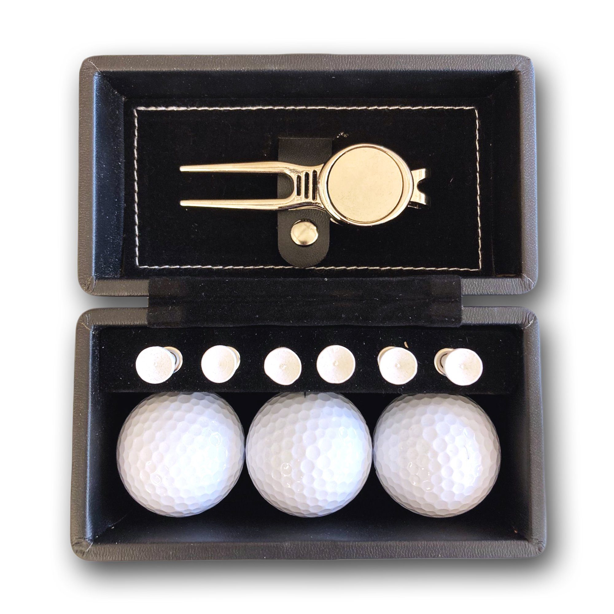 Lasernauten Golfball Golfball Set mit 3 Wilson Мячиn, Gabel und 6 Tees in Geschenkbox
