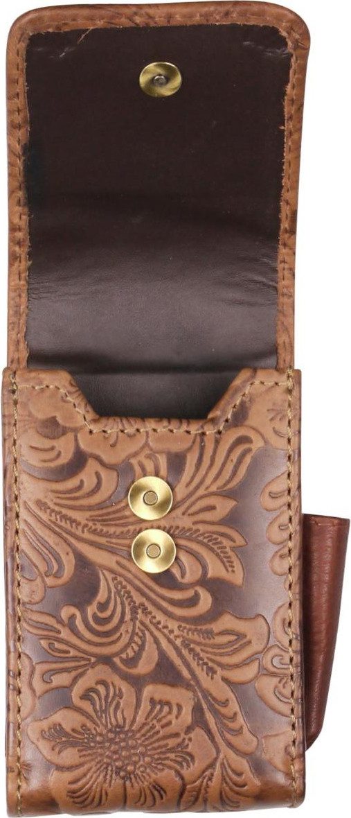 meytrade Etui Zigarettenetui echt Leder vintage Etui Tasche braun Blumen Fl günstig online kaufen