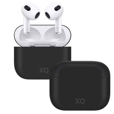 XQISIT Etui Silikon Skin Case Cover Schutz-Hülle Schwarz Headset (passend für Ladecase Apple AirPods 3 Bluetooth Ohrhörer Kopfhörer)