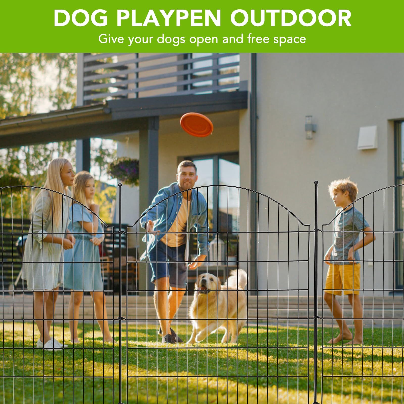 GarveeMore Metallzaun Garten Zaun,15Paneele No Dig günstig online kaufen