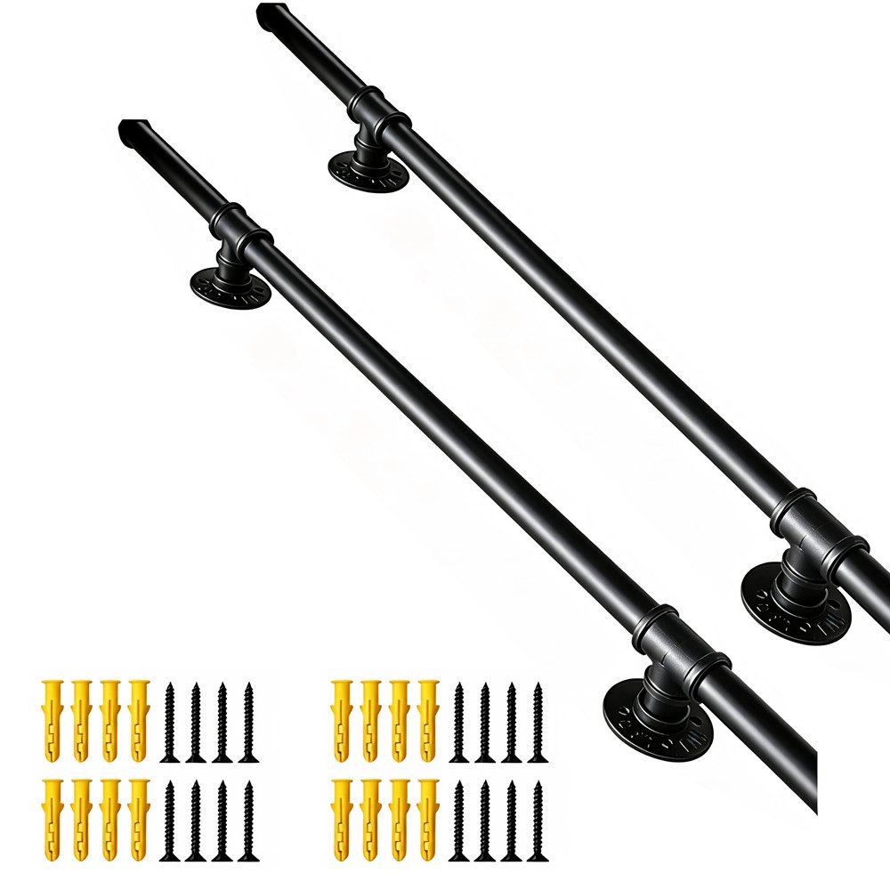 BlingBin Handlauf 150 / 100 cm verzinkter rutschfester Wandhandlauf, 100 cm Gesamtlänge, (2er Set, 2 St., 150cm/100cm), wetterfestes Treppengeländer für Bad, Küche und Garten