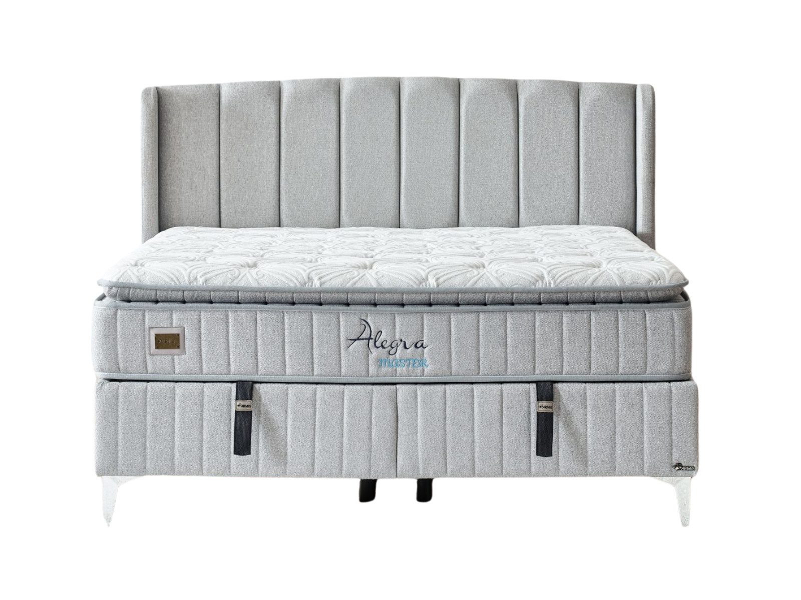 Villa Möbel Boxspringbett Alegra Master (Bett (ohne Matratze), Liegefläche 90x200), Bettkasten mit XXL Stauraum und Gasdruckfedern für einfache Handhabung