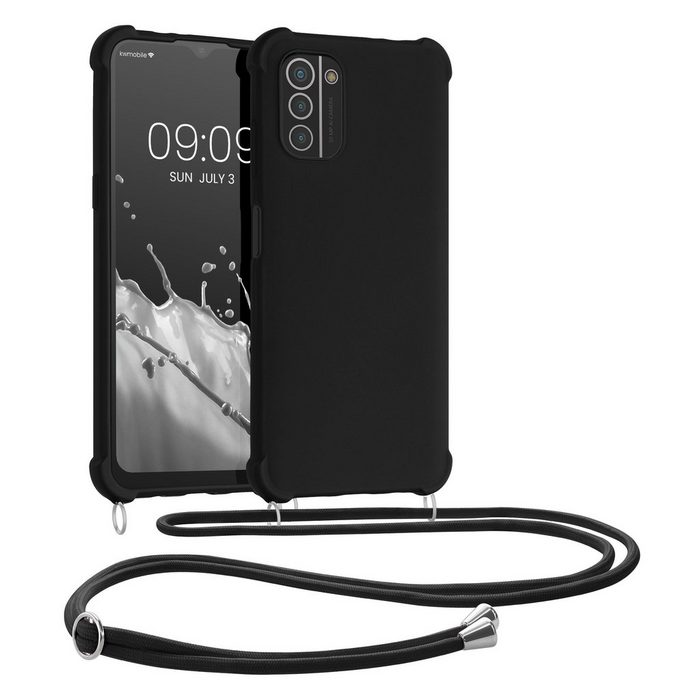 kwmobile Handyhülle Hülle für Nokia G21 / G11 mit Metall Kette zum Umhängen - Silikon Handy Cover Case Schutzhülle