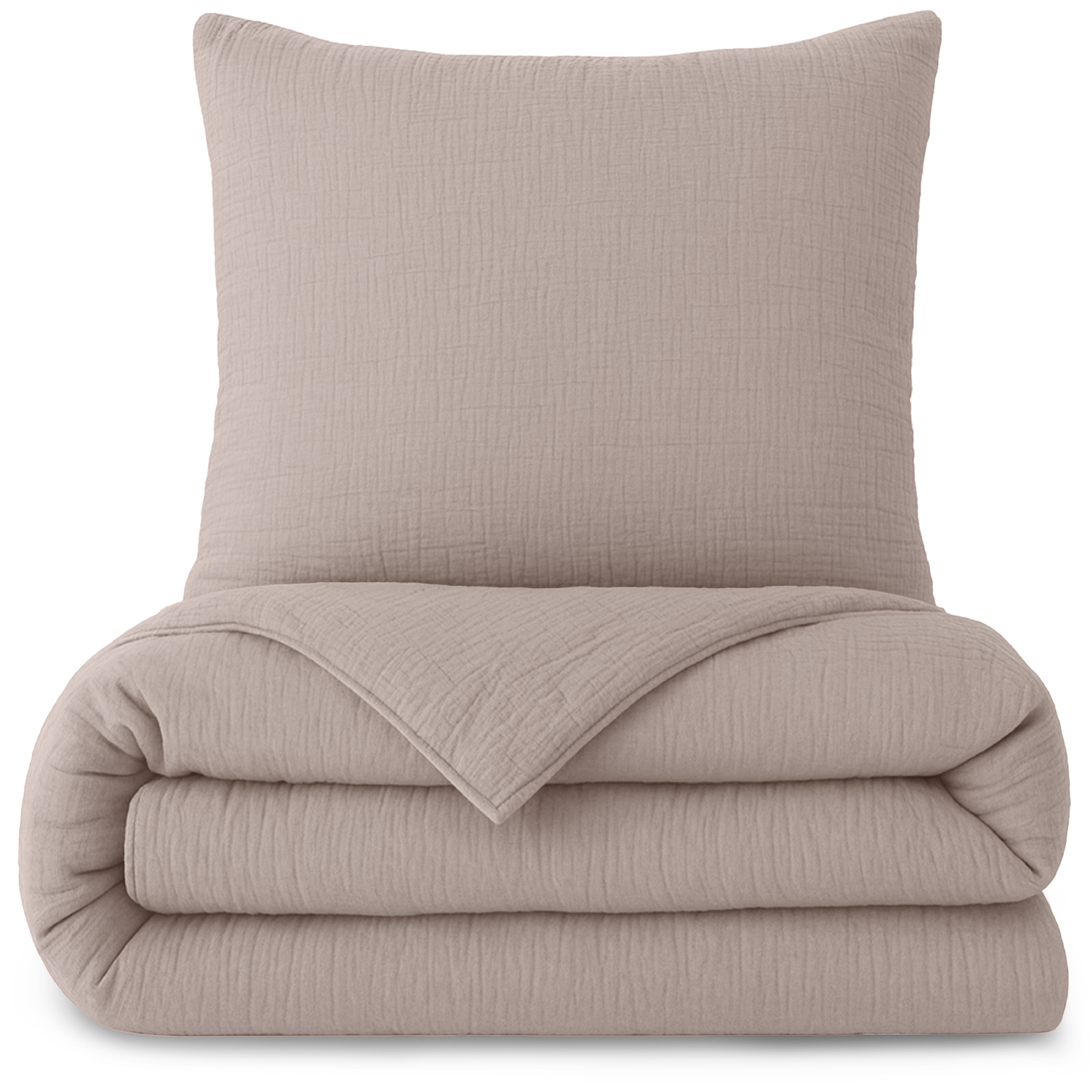 Laynenburg Bettwäsche Musselin aus 100% Baumwolle in 135x200 oder 155x220 cm, atmungsaktiv & bügelfrei – 2 lagig mit Reißverschluss & Haltebändern