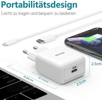 Quntis 20W iPhone Schnellladegerät mit 2m C auf Lightningkabel Ladekabel USB-Ladegerät (Schnellladegerät + Kabel Set)