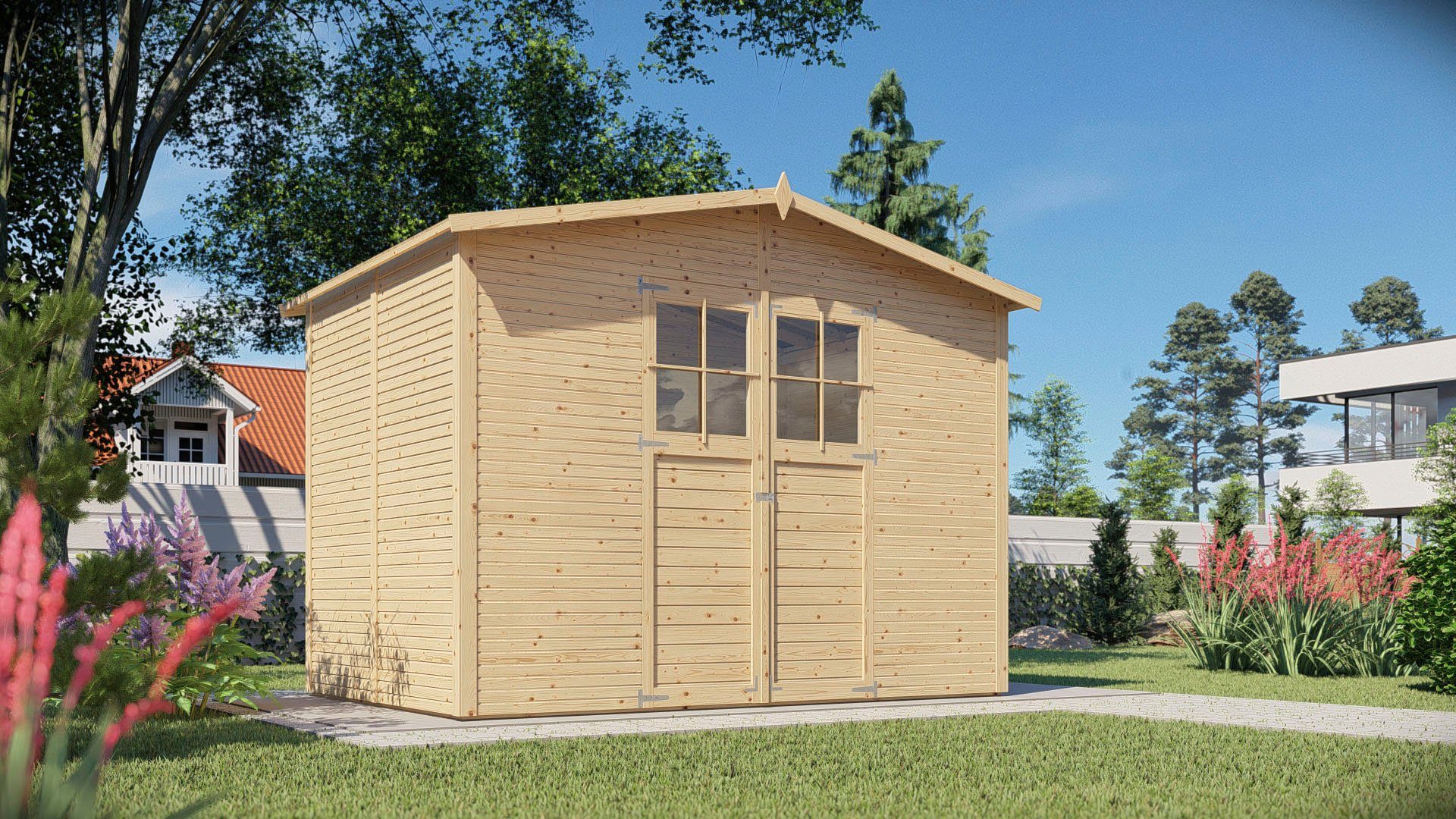 KONIFERA Gartenhaus Alto 4 Fineline Satteldach, BxT: 322x209 cm