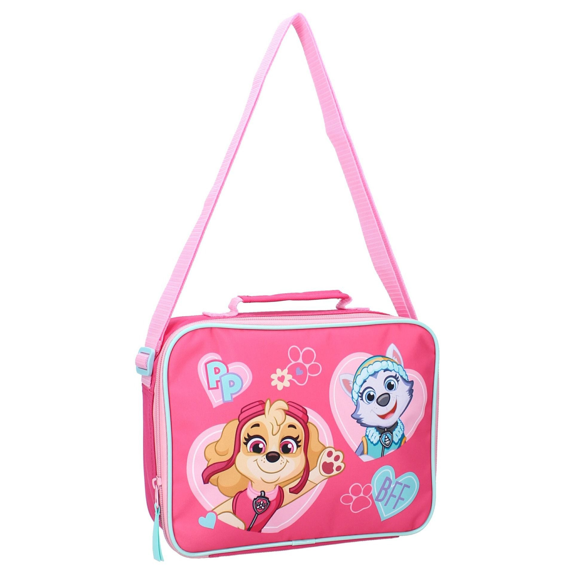 Lunchbox Brotzeitbox Lunchpaket mit Schultergurt für Kinder Rosa