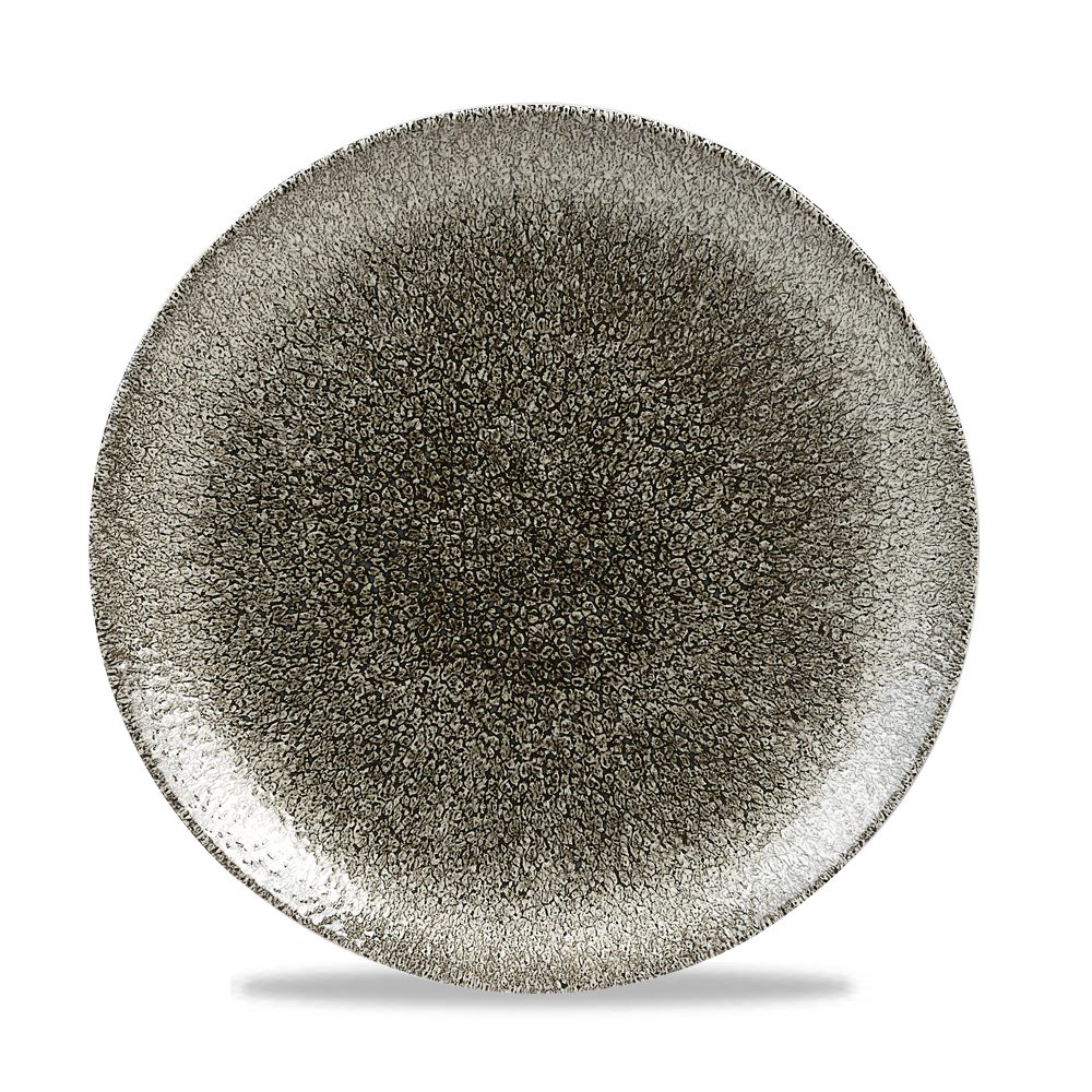 Teller Super Vitrified Studio Prints Raku Quartz Black Flache Coup