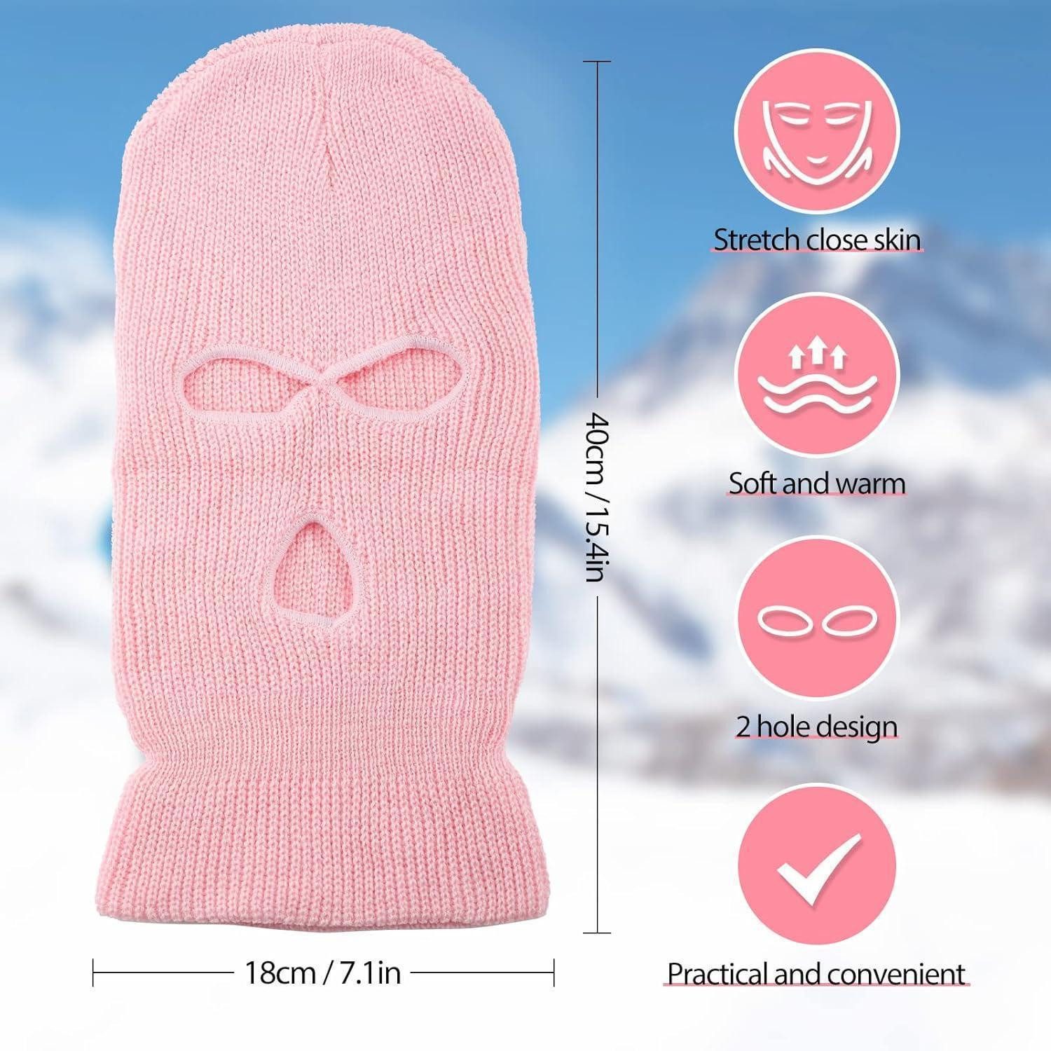 LuxusKollektion Sturmhaube Sturmhaube Sturmmaske Vollgesicht 3 Löcher Einheitsgröße Rosa