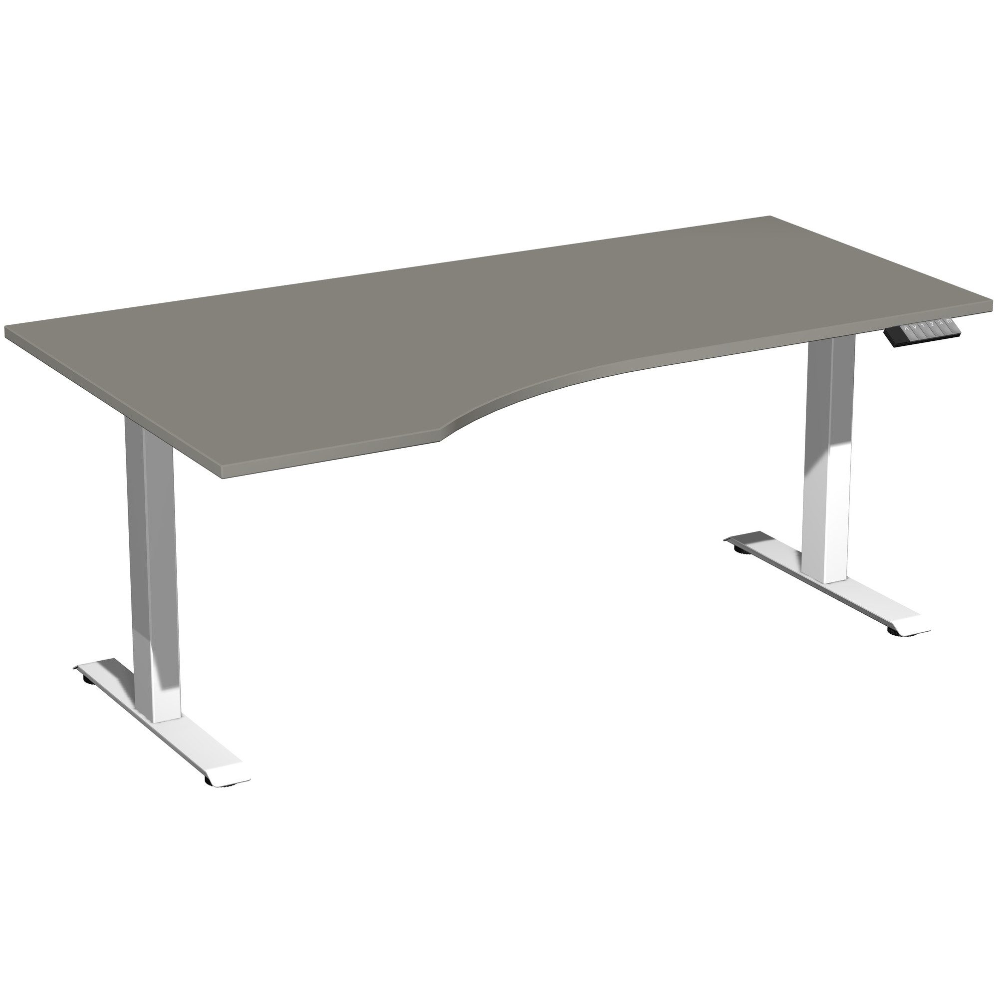 geramöbel Schreibtisch Tisch Elevate Basic violett 1800x1000x730-1230mm weiß/onyx