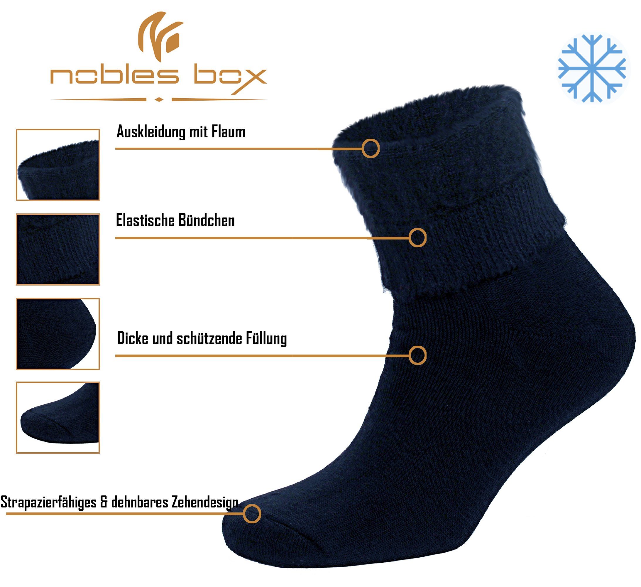 NoblesBox Thermosocken Herren Wintersocken (Beutel, Blau Größe) EU Warme 2-Paar, Socken, Arbeitssocken Herren 41-46 Herren