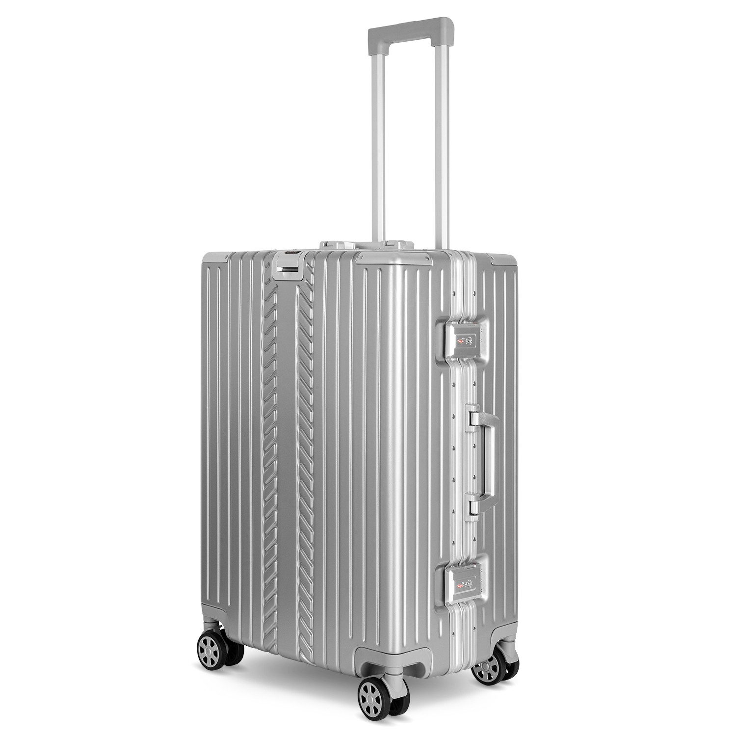 Trolley WINLIFE®Größe M, L, XL Reisekoffer Alu-Rahmen ABS & TSA Schloss Silber