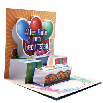 UNIQARD Glückwunschkarte Popup Karte 3D Karte - Außergewöhnliche Grußkarten zum Geburtstag - Geschenkideen, ideal für Gutscheine & Geldgeschenke - Für Kinder & Erwachsene HBK