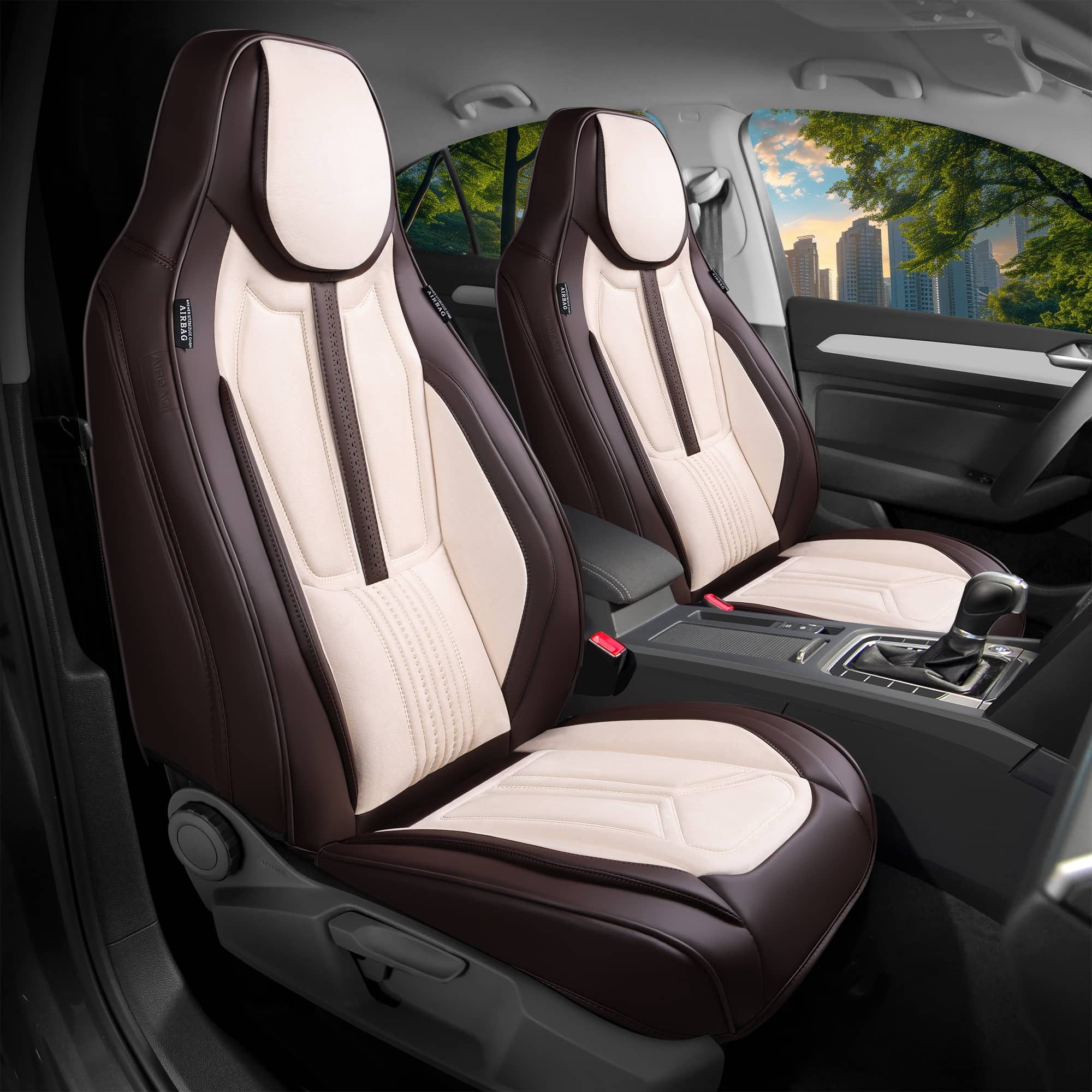 BREMER SITZBEZÜGE Autositzbezug für Peugeot Bipper Tepee Bj 2008-14 DS8, Set, 2-tlg., Schonbezüge Sitzbezüge Fahrer und Beifahrer, in Braun/Beige