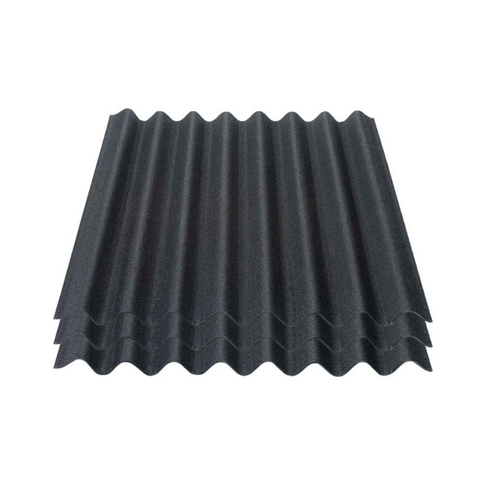 Onduline Dachpappe Onduline Easyline Dachplatte Wandplatte Bitumenwellplatten Wellplatte 3x0 76m² - schwarz wellig 2.28 m² pro Paket (3-St)