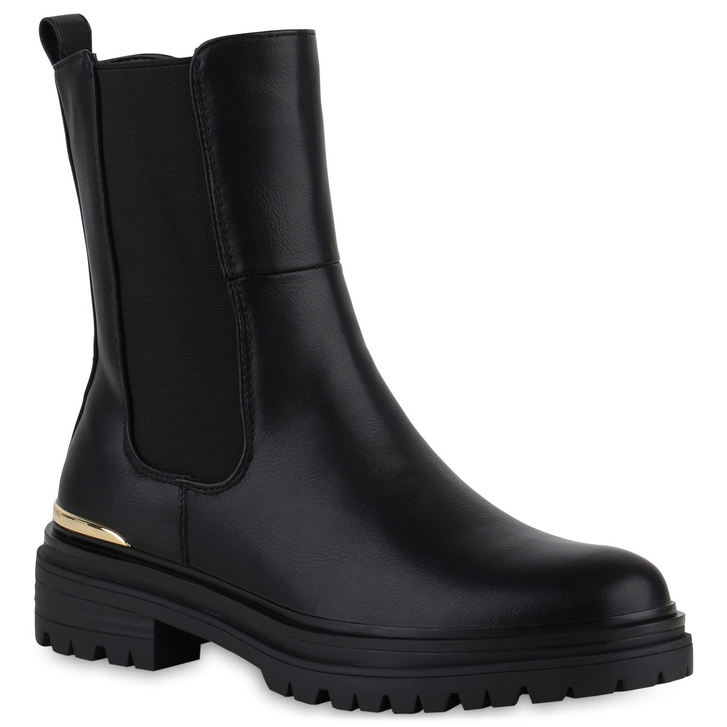 VAN HILL 840618 Stiefelette Damen Klassische Stiefeletten Profil-Sohle Stiefel