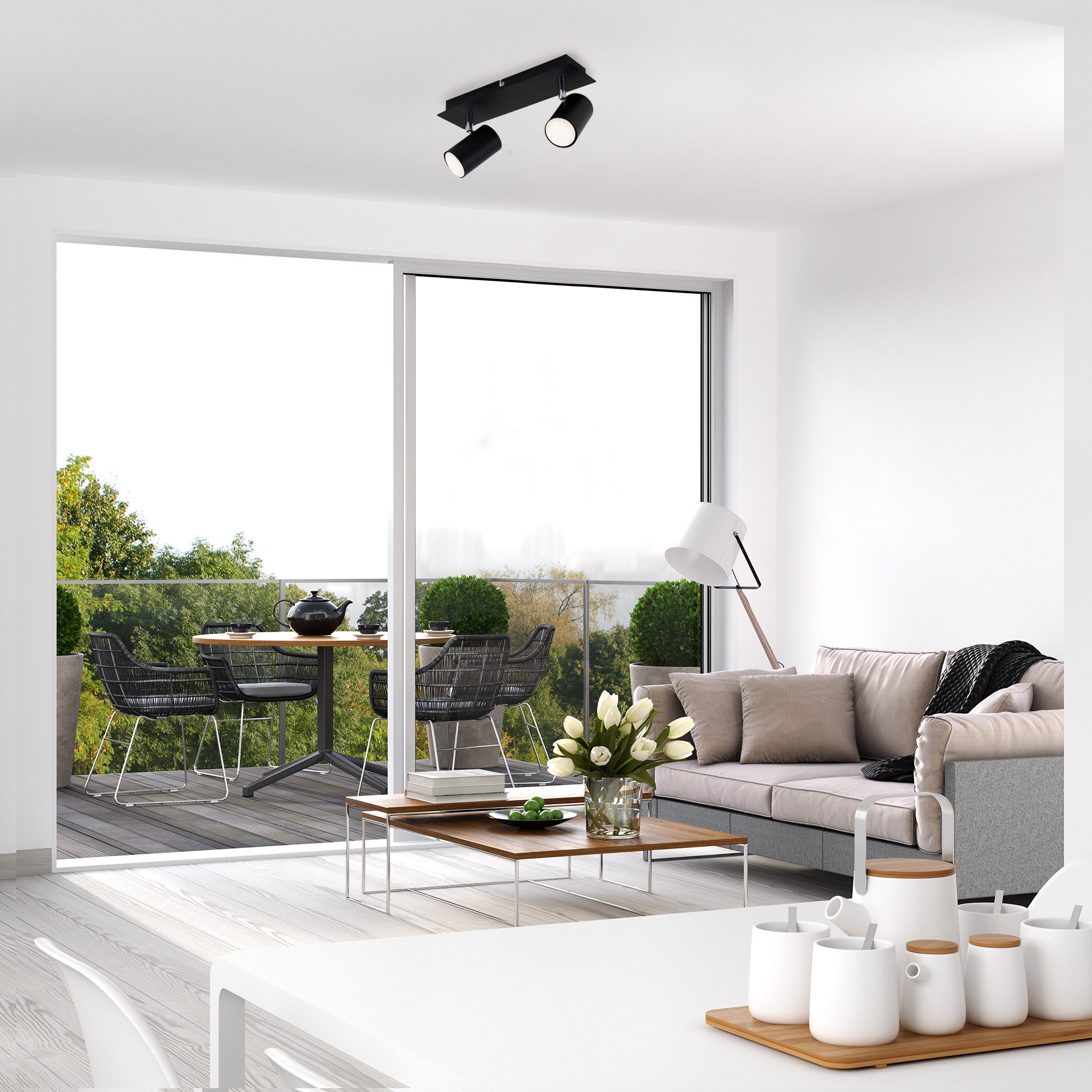 Briloner Leuchten Deckenspot LED Wandlampe Innen Wohnzimmer GU10, exkl. Leuchtmittel, ohne Leuchtmittel, 2700K - Extra - Warmweiß, Wandlampe, 12x8x12,3cm, Schwarz, max.40W, GU10, Innen, Wohnzimmer