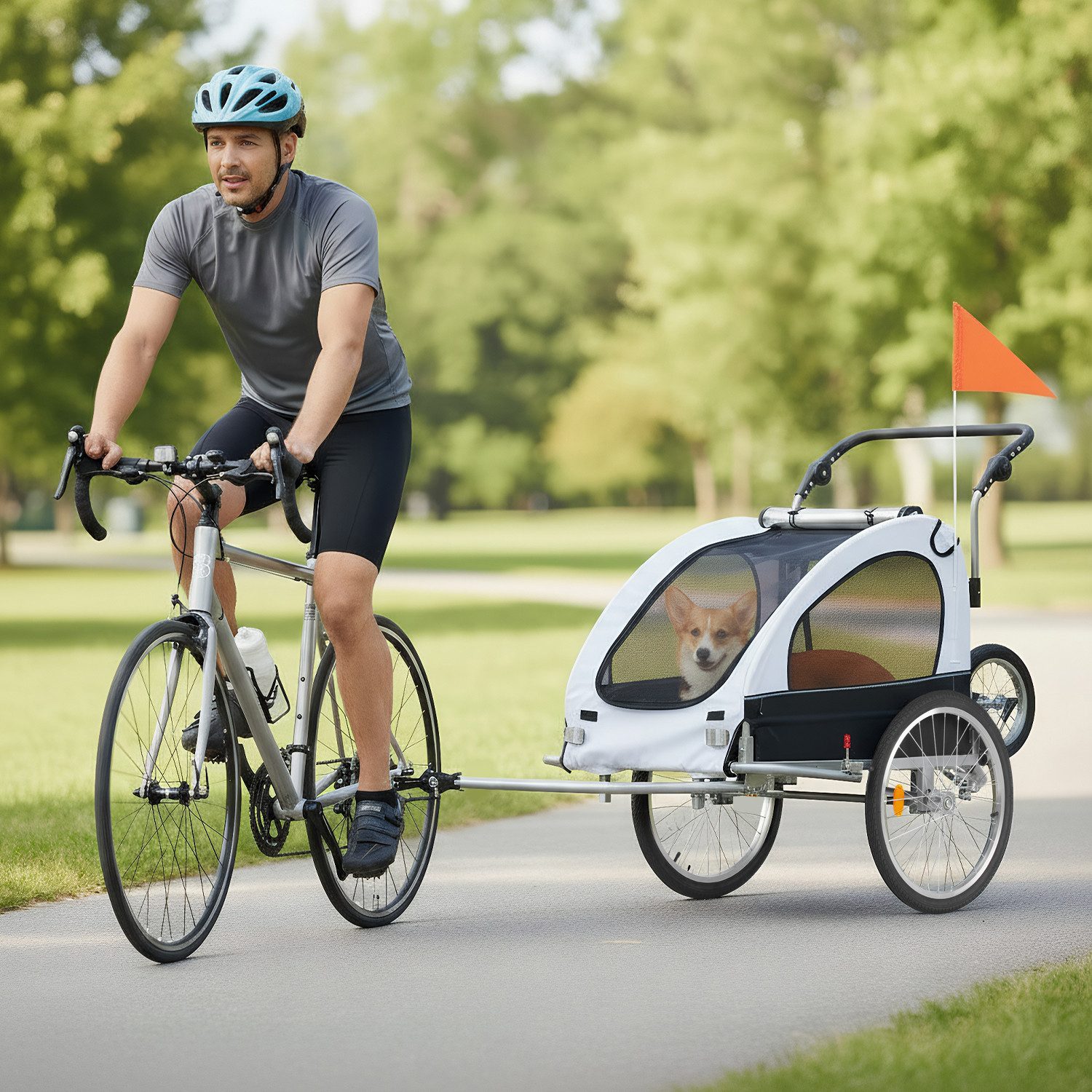 oyajia Fahrradhundeanhänger 3-in-1 Hundebuggy Jogger Fahrradanhänger