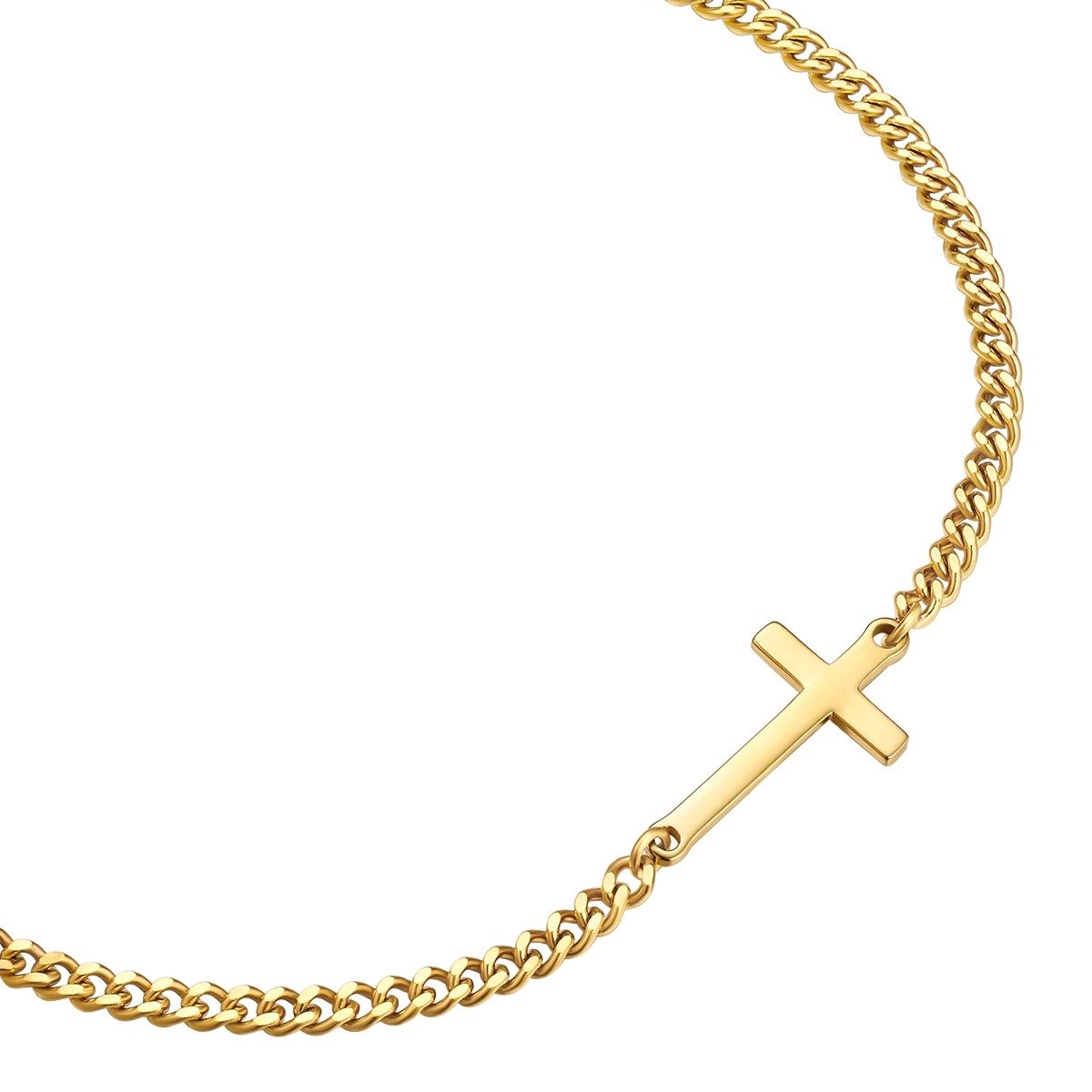 True Rebels Edelstahlarmband Kreuz gelbgold günstig online kaufen