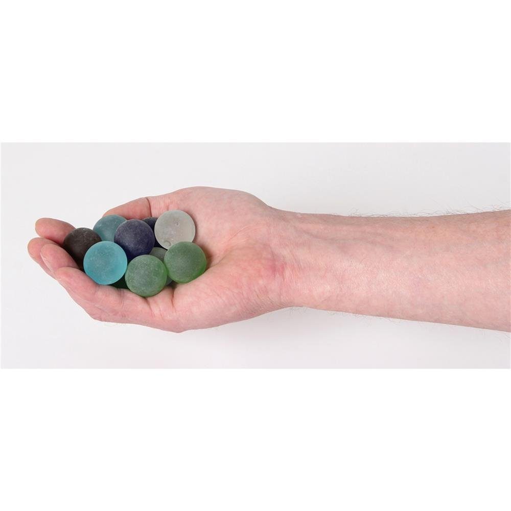 Bartl Dekokugel gefrostet, 20 Stück, 25 mm, bunt gemischt, aus Glas, Murmeln zum Dekorieren