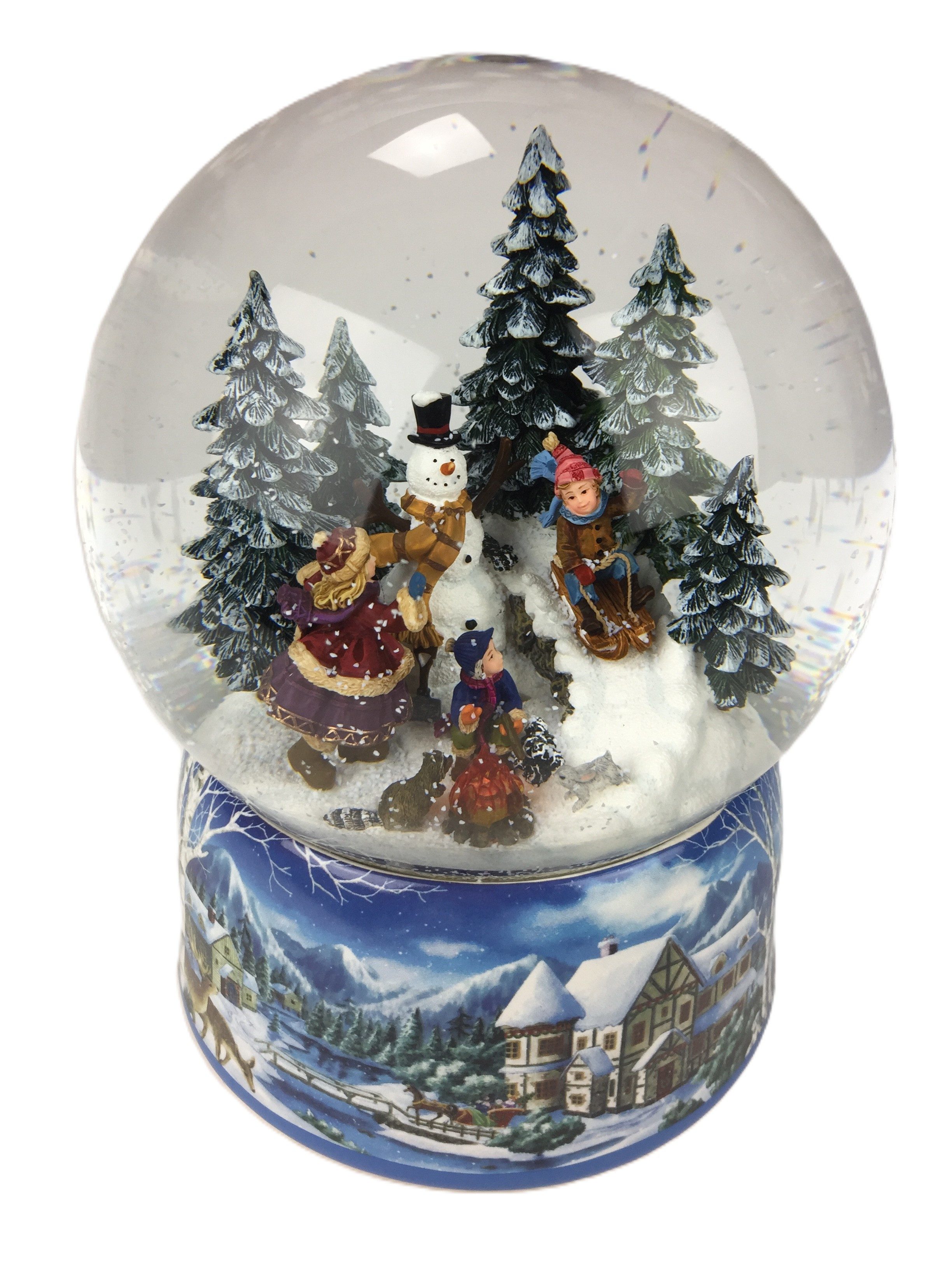 Musicboxworld Spieluhr Schneekugel Schneemann bauen