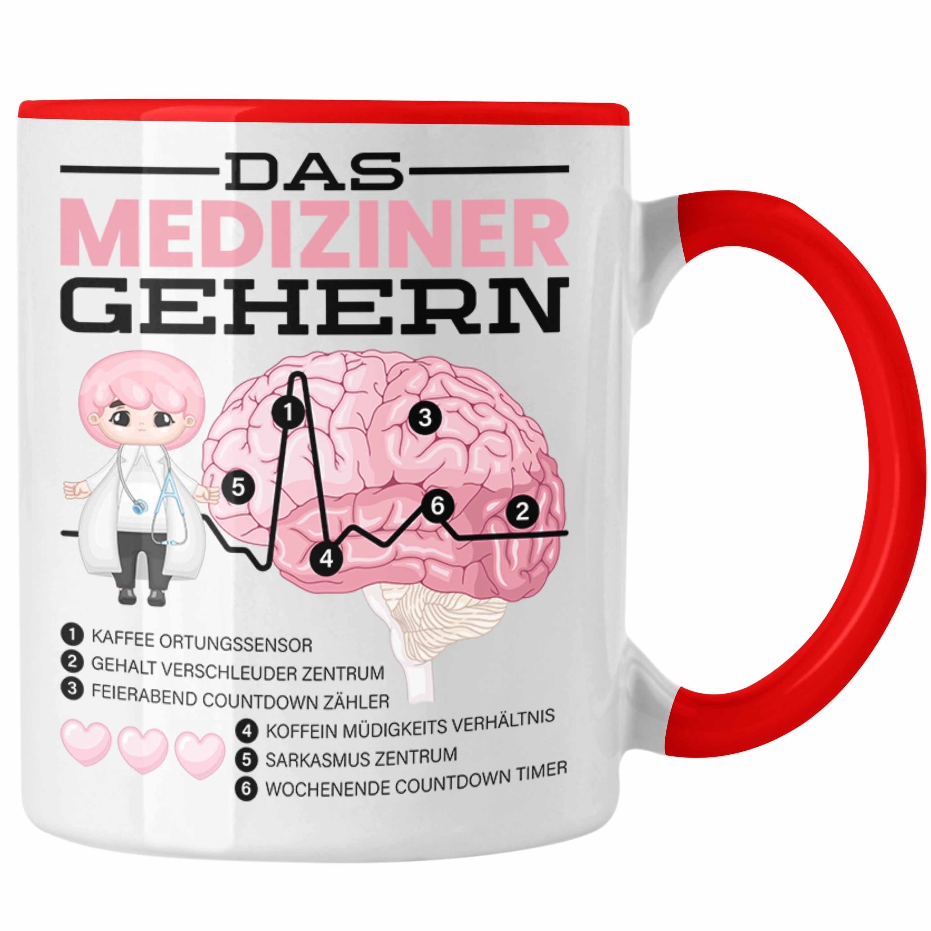 Das Rot Geschenkidee Gehirn Geschenk Mediziner Tasse Medizin-Studium Arzt Trendation Tasse