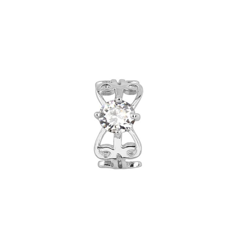 BUNGSA Ohrklemme Ohrklemme Wirbel Ornament Silber aus Messing Unisex (1 Stück, 1-tlg), Ohrschmuck Серьги