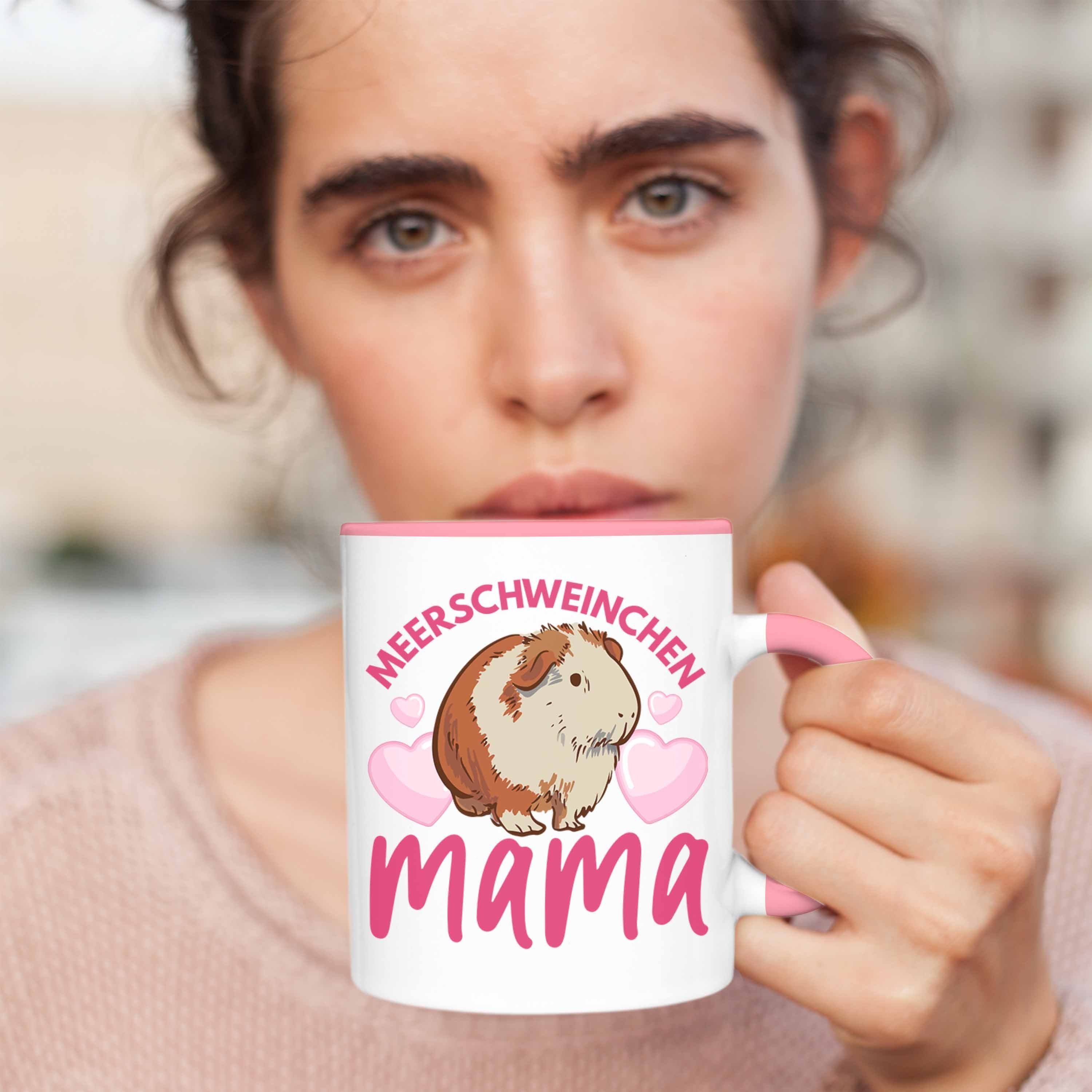 Trendation Rosa Mama Tasse Trendation - Meerschweinchen Mädchen Spruch Tasse Geschenk Muttertag