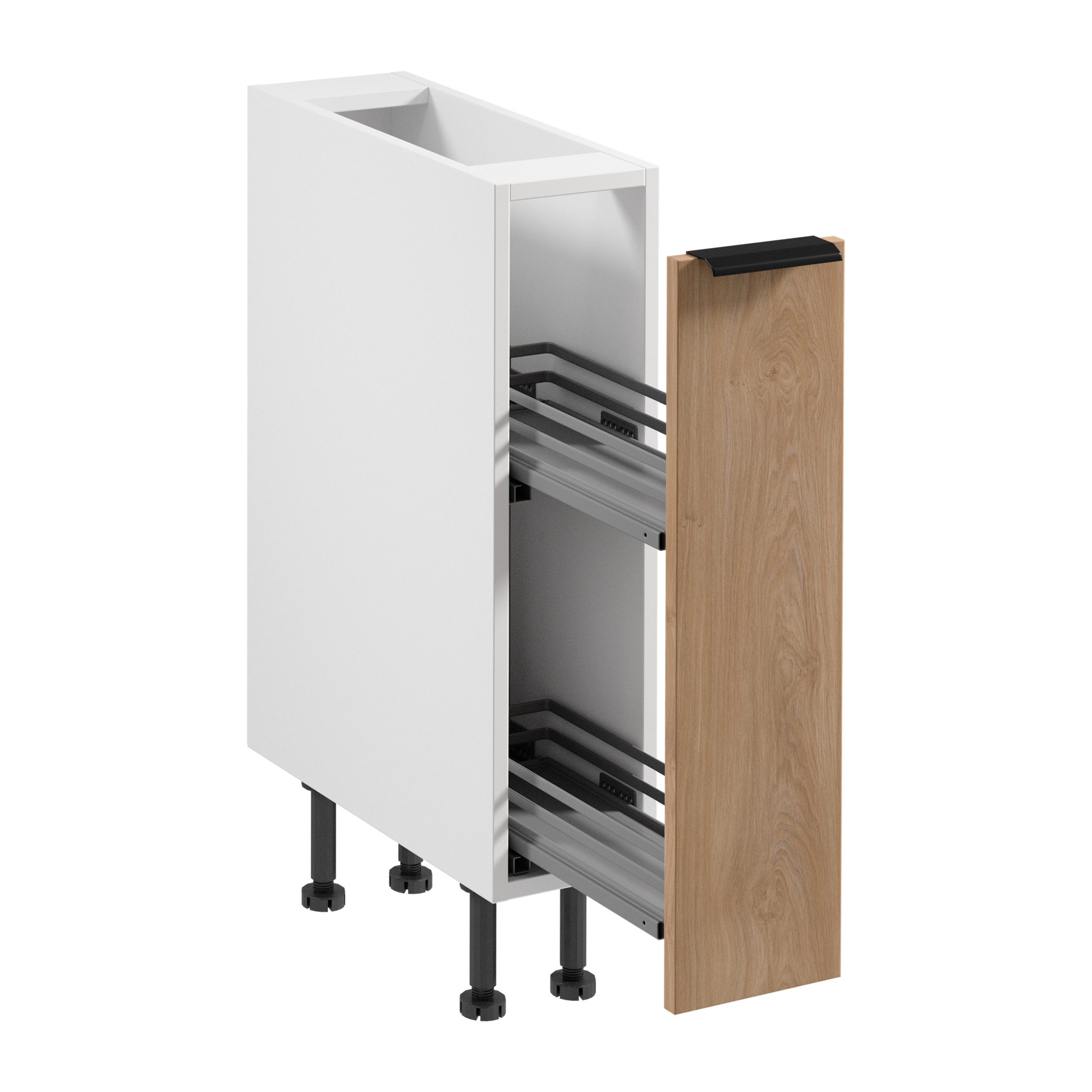 ROYAL24_MARKT Unterschrank - Sorento Küchen Unterschrank – 20 cm – Weiß / Sonoma Eiche (Packung, 1-St., Serie Sorento – D20C) Stilvoll – Stabil – Ordnung & Komfort – Exzellent