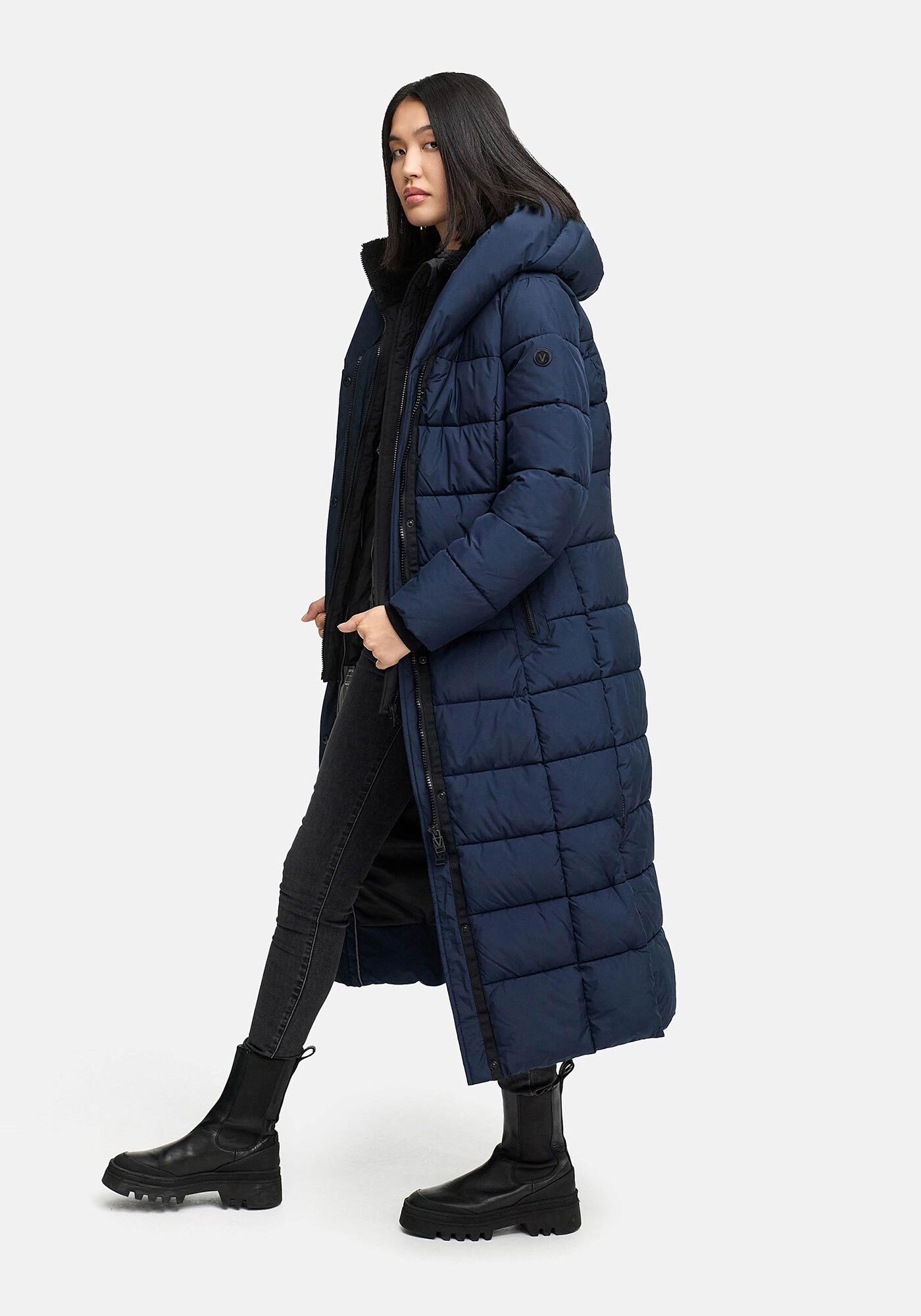 Marikoo Winterjacke Pakoraa extra langer Winter Mantel mit abnehmbaren Innenteil