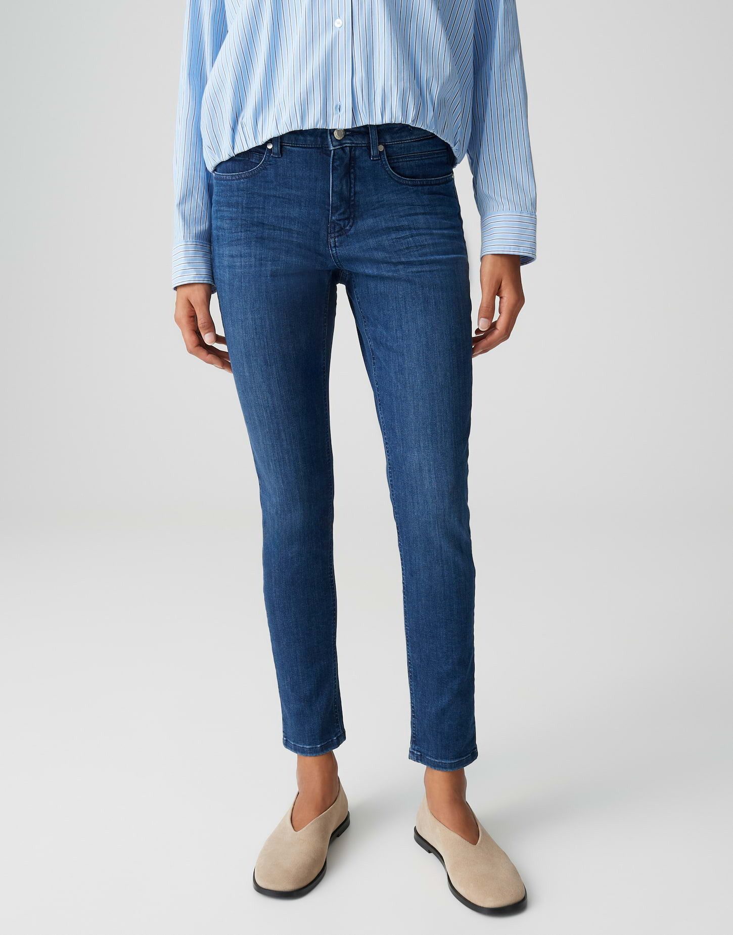 OPUS PANTS Skinny-fit-Jeans ENJA EASE mit Powerstretch Low Rise Ankle, Spanish Cotton, Zip-Fly