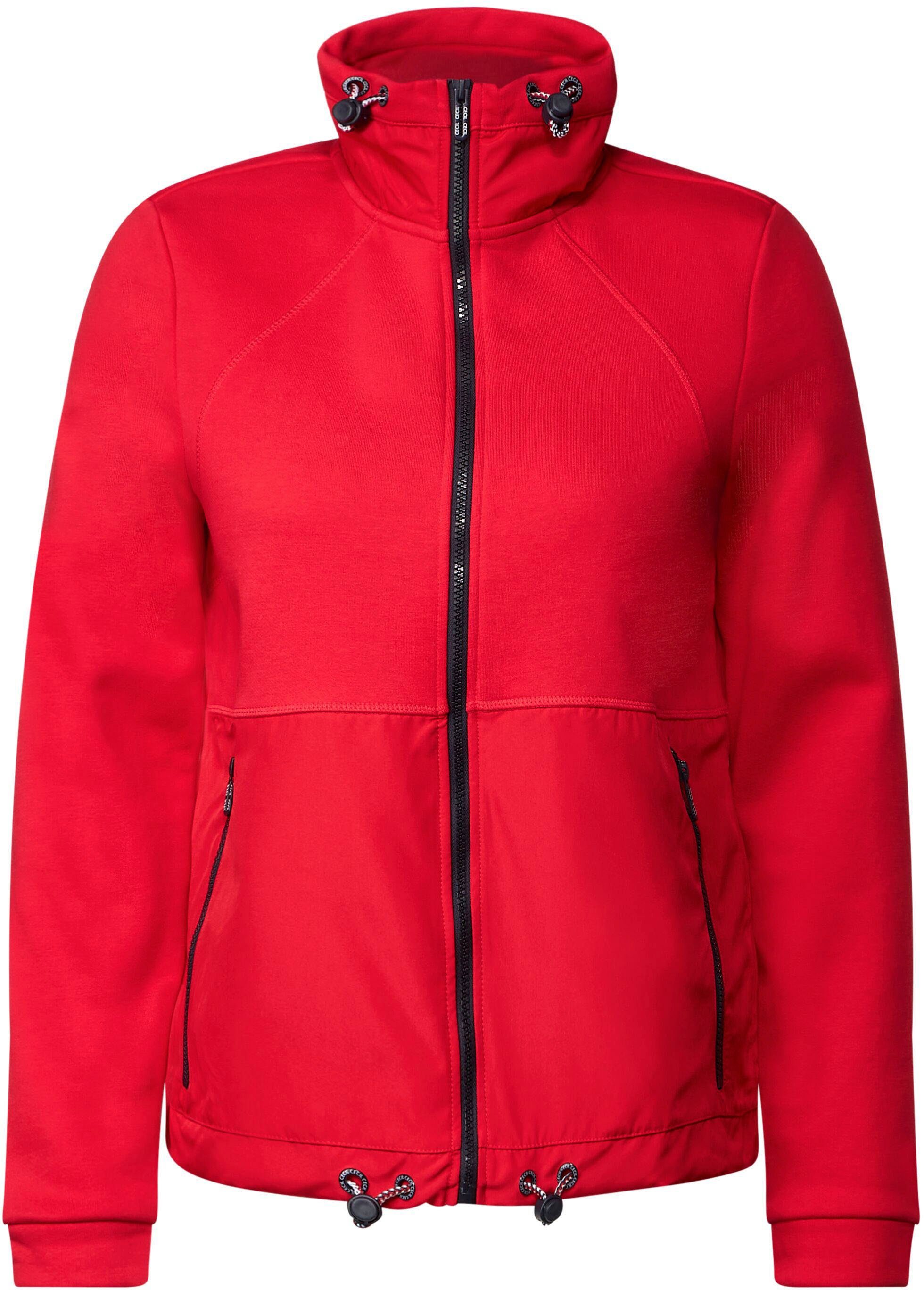 Cecil Sweatjacke im modernen red strong Materialmix