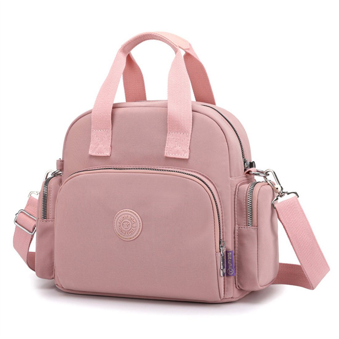 DÖRÖY Cityrucksack Mehrzweck-Umhängetasche für Frauen, USB-Lade-Rucksack Rosa Reisen für