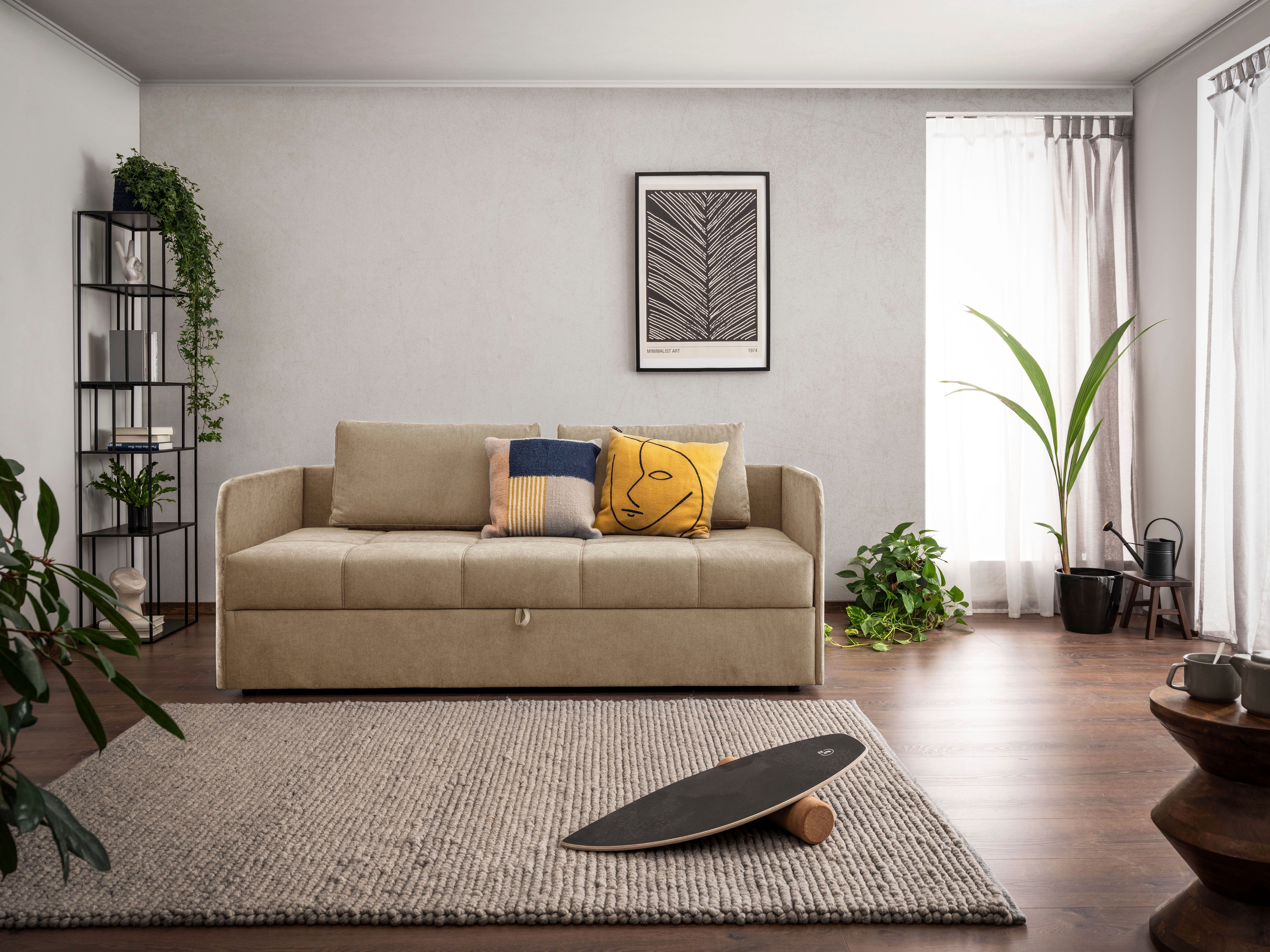 alina Schlafsofa Marla, inkl. Stauraum und 2 Rückenkissen