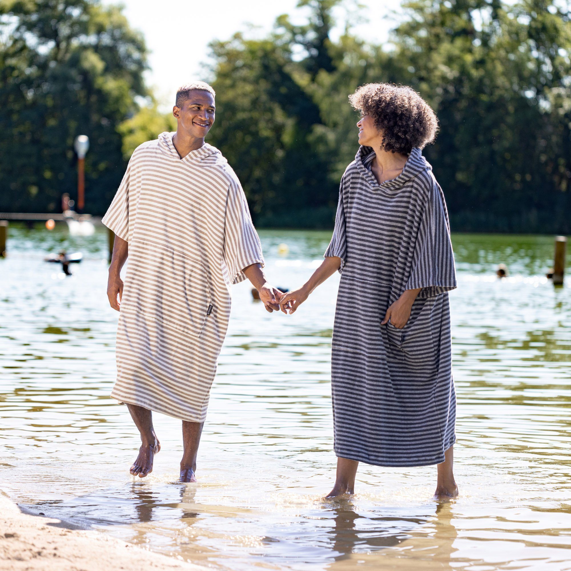 HOMELEVEL Bademantel Badeponcho Unisex aus Baumwolle günstig online kaufen