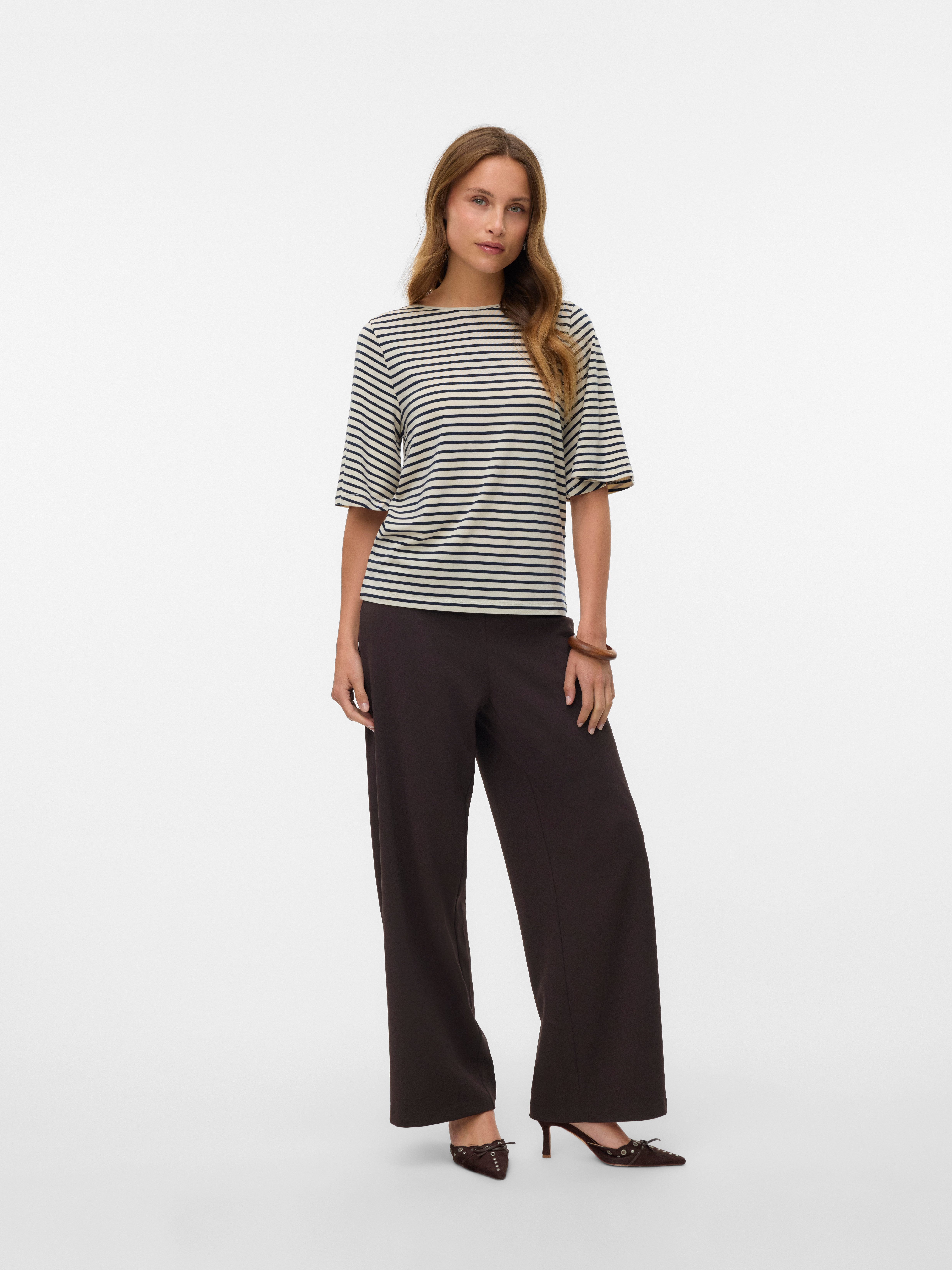 Vero Moda Schlupfhose VMBERLIN ZAMIRA MW WIDE PANT NOOS Materialmix