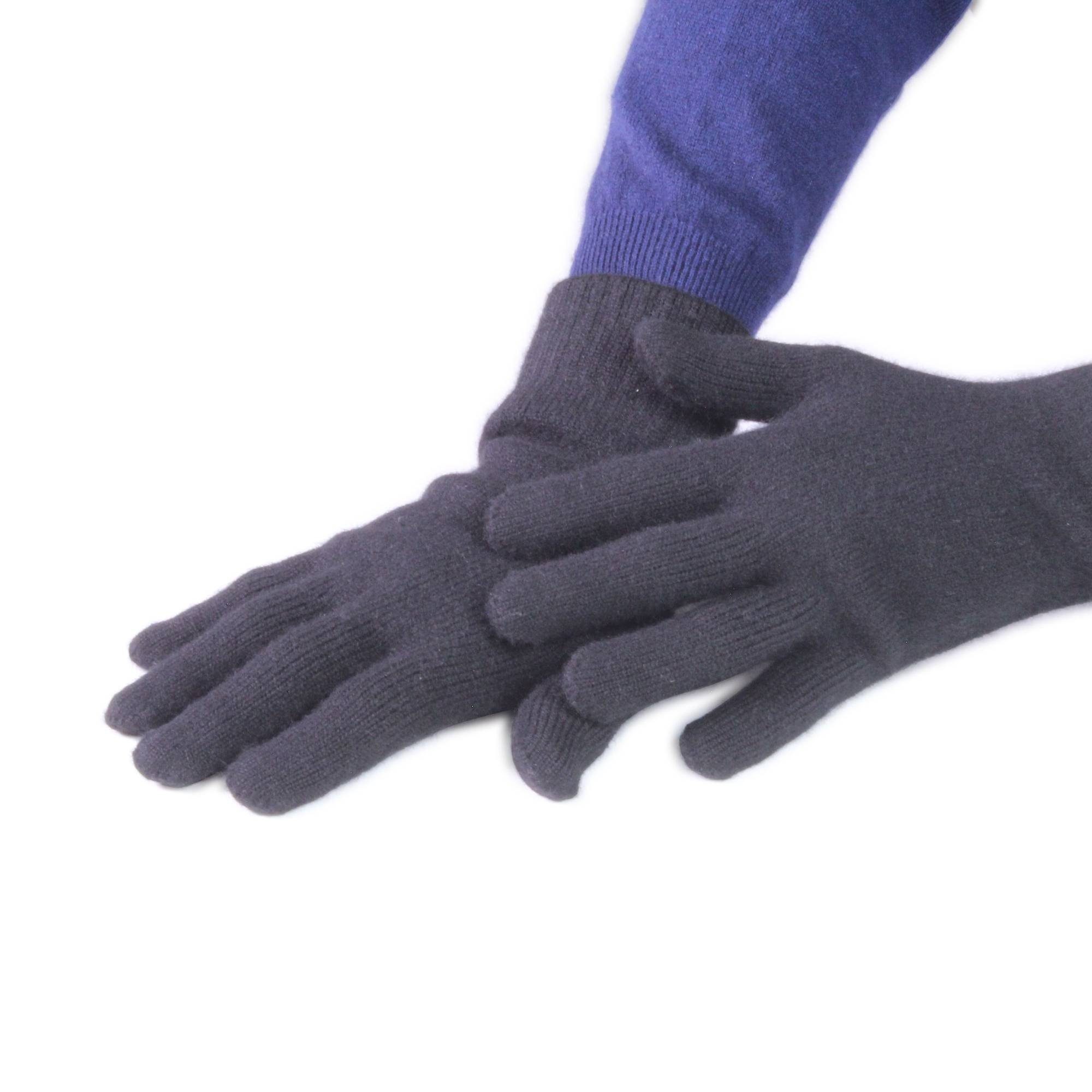 Tumelo Handschuhe 100% Strickhandschuhe HerrenSchwarz Kaschmir