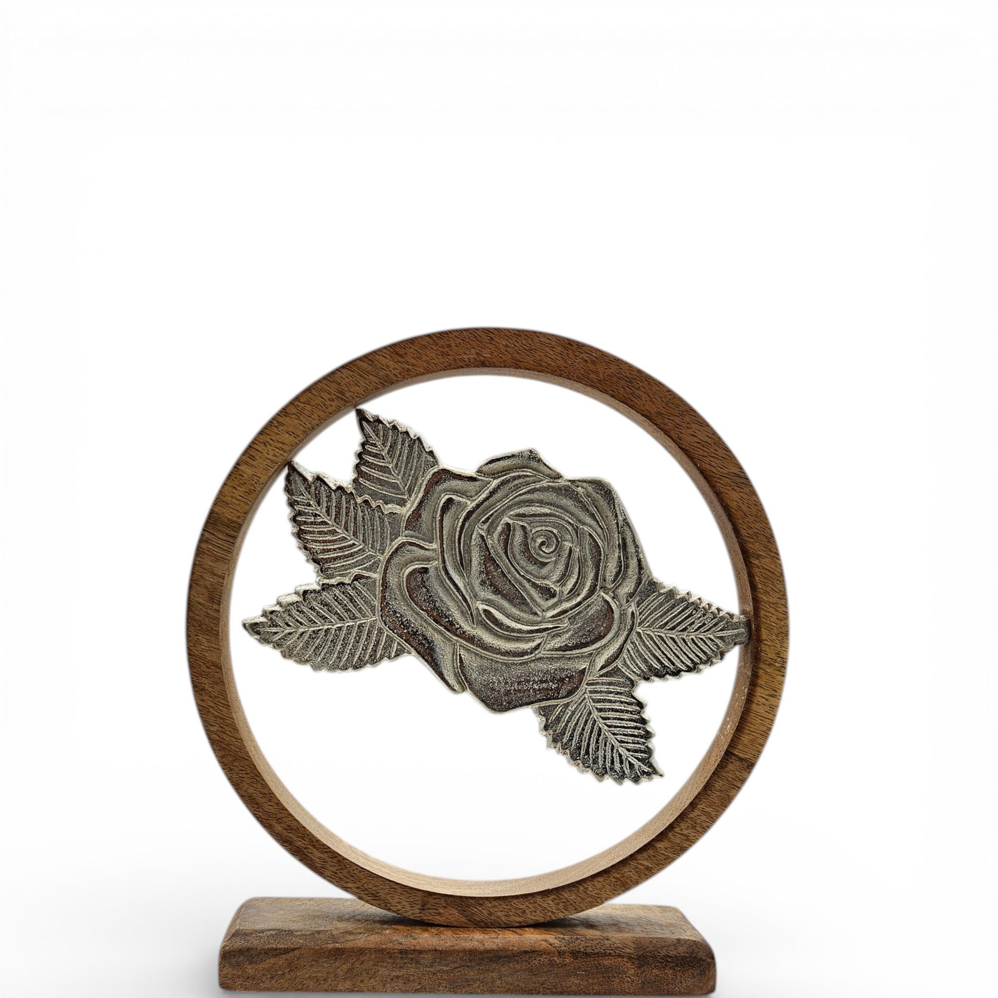 Meinposten Deko-Schriftzug Holzschild mit Blumen Deko Schild Aufsteller Holzschi