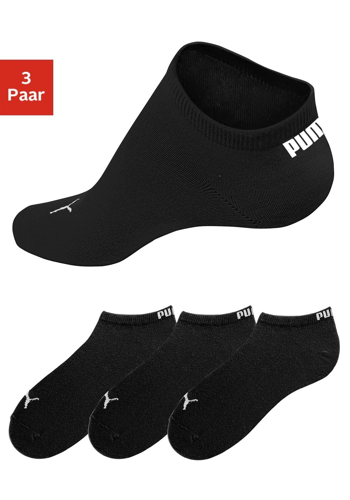 Puma Tec PUMA Sneakersocken (3-Paar) in klassischer Form 3x schwarz