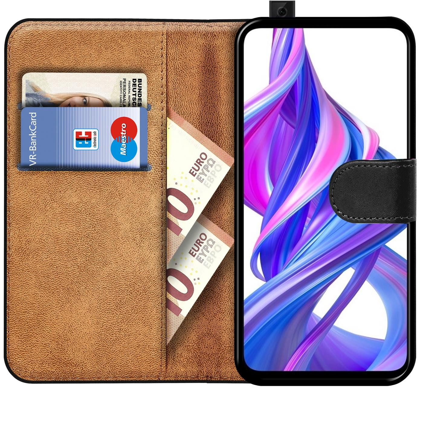 CoolGadget Handyhülle Wallet Klapp Tasche Book Case für Honor 9x 6,59 Zoll, Hülle Klapphülle Flip Cover Etui Schutzhülle