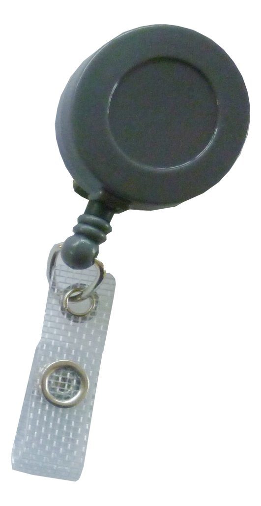 Ausweishalter Kranholdt Gürtelclip, Schlüsselanhänger runde Jojo / Grau / Form Druckknopfschlaufe Ausweisclip (100-tlg),