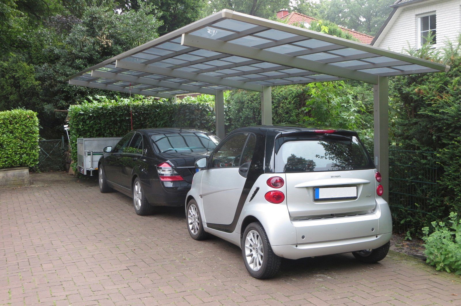 Tandem-Edelstahl-Look, Ximax Linea Aluminium cm, Doppelcarport 240 Typ BxT: cm 273x983 Einfahrtshöhe, 60