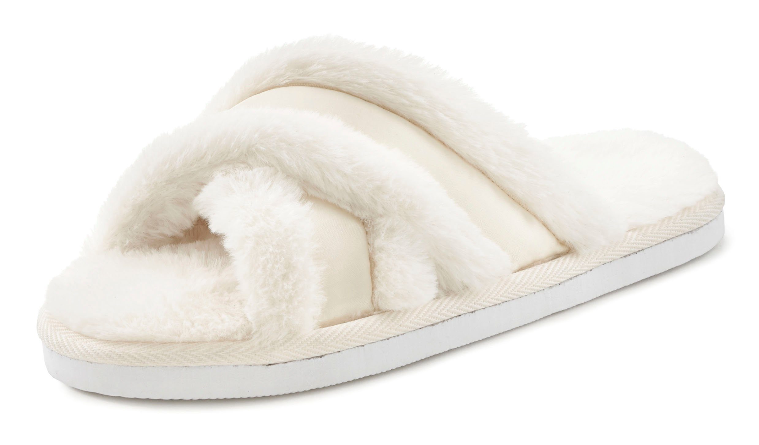 Vivance Dreams Hausschuh, Pantoffel, Mule, offener Schuh, Pantolette mit Kr günstig online kaufen