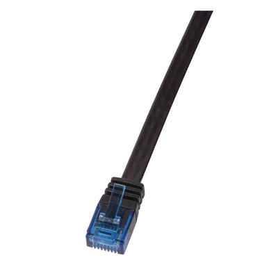 LogiLink CP0135B Patchkabel SlimLine Netzkabel, RJ-45 (Ethernet), (200 cm), flach Cat.5e U/UTP schwarz 2m