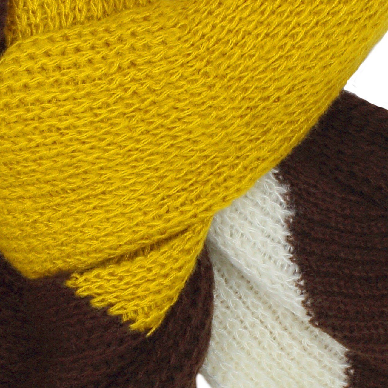 mit und gelb Damen dreifarbiger Schal Enden Caspar Strick Modeschal schrägen Muster Block SC235
